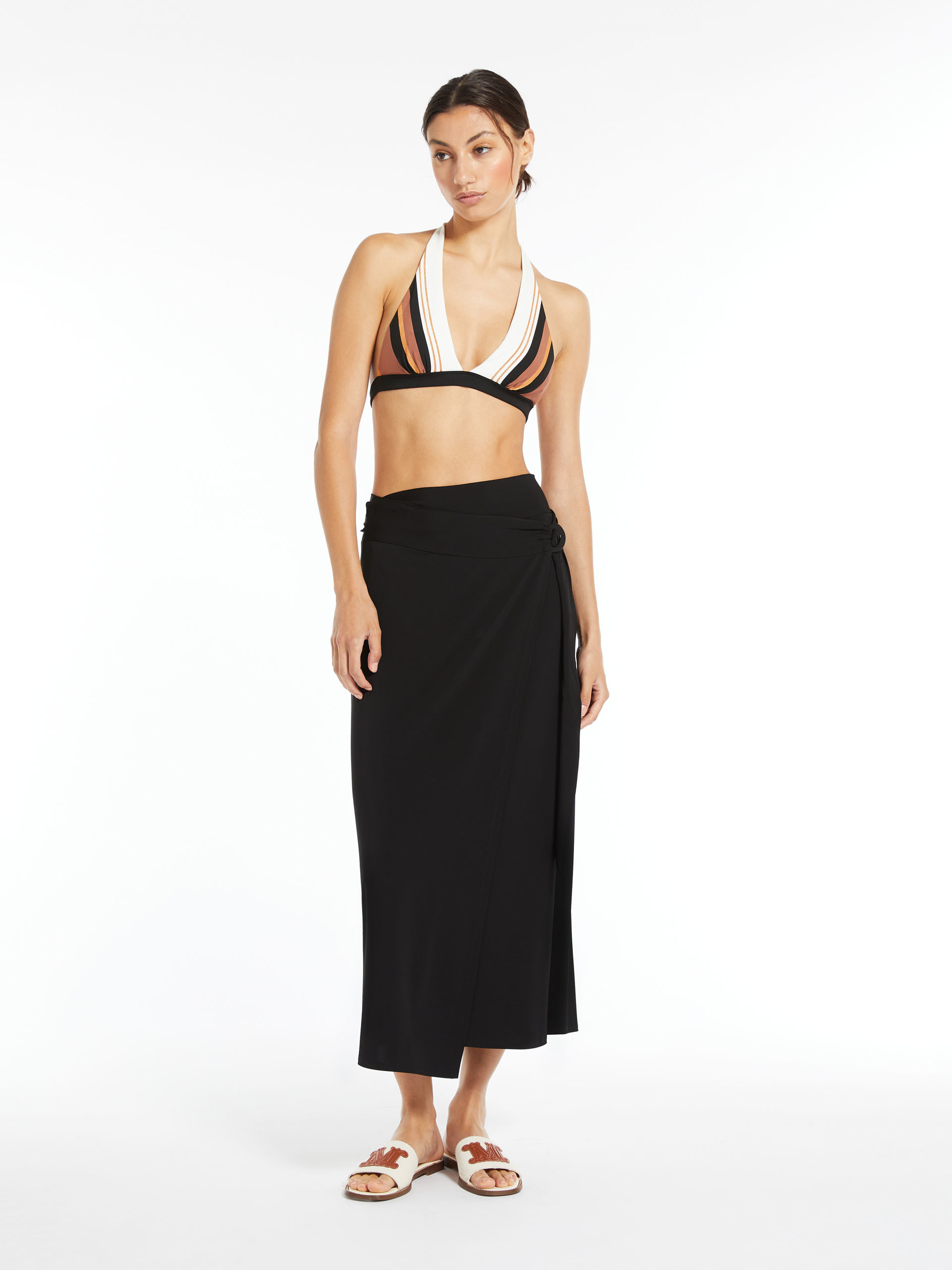 Max Mara Plain Knitted Skirt In Black