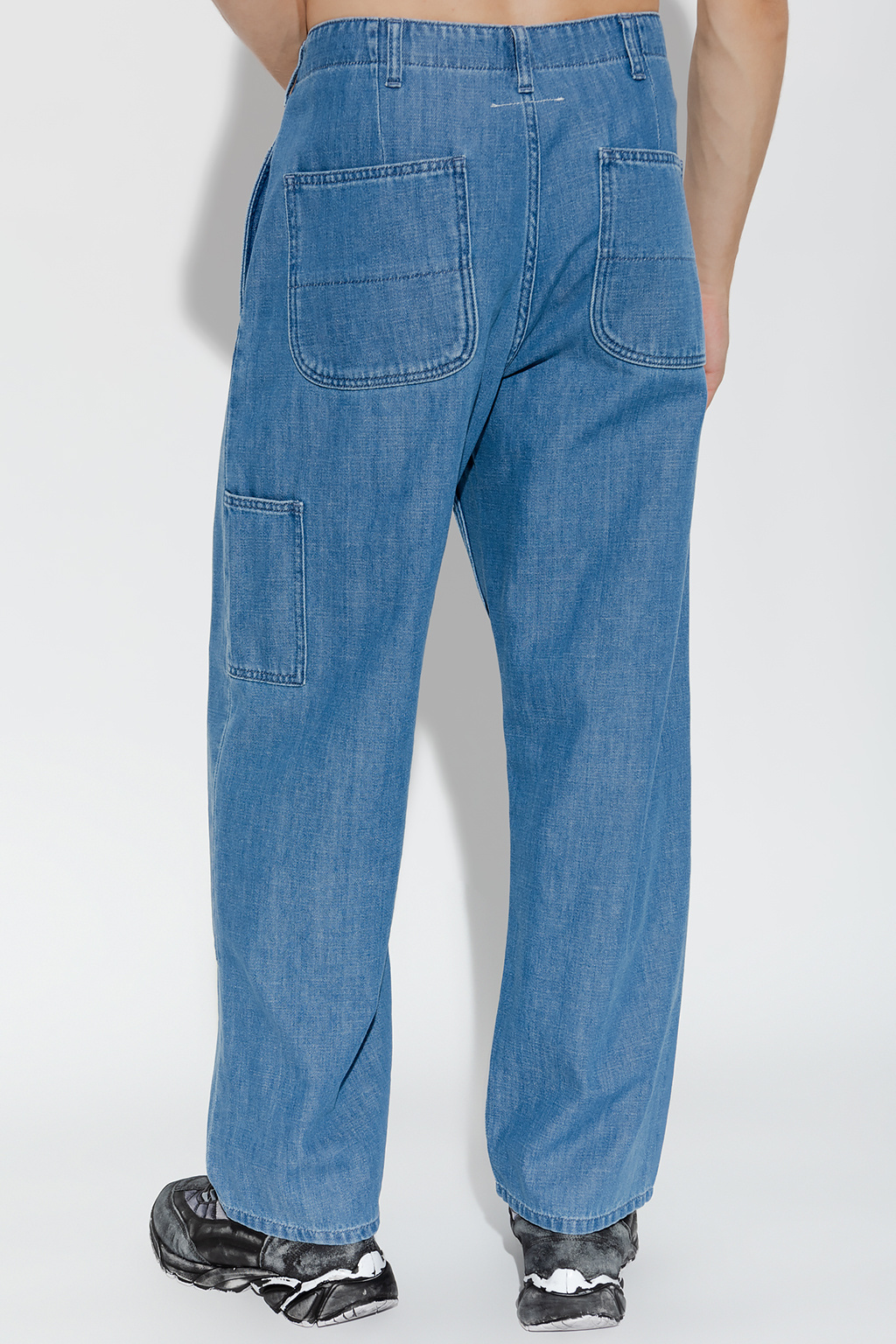 Mm6 Maison Margiela Straight-leg Cut Trousers In Blue