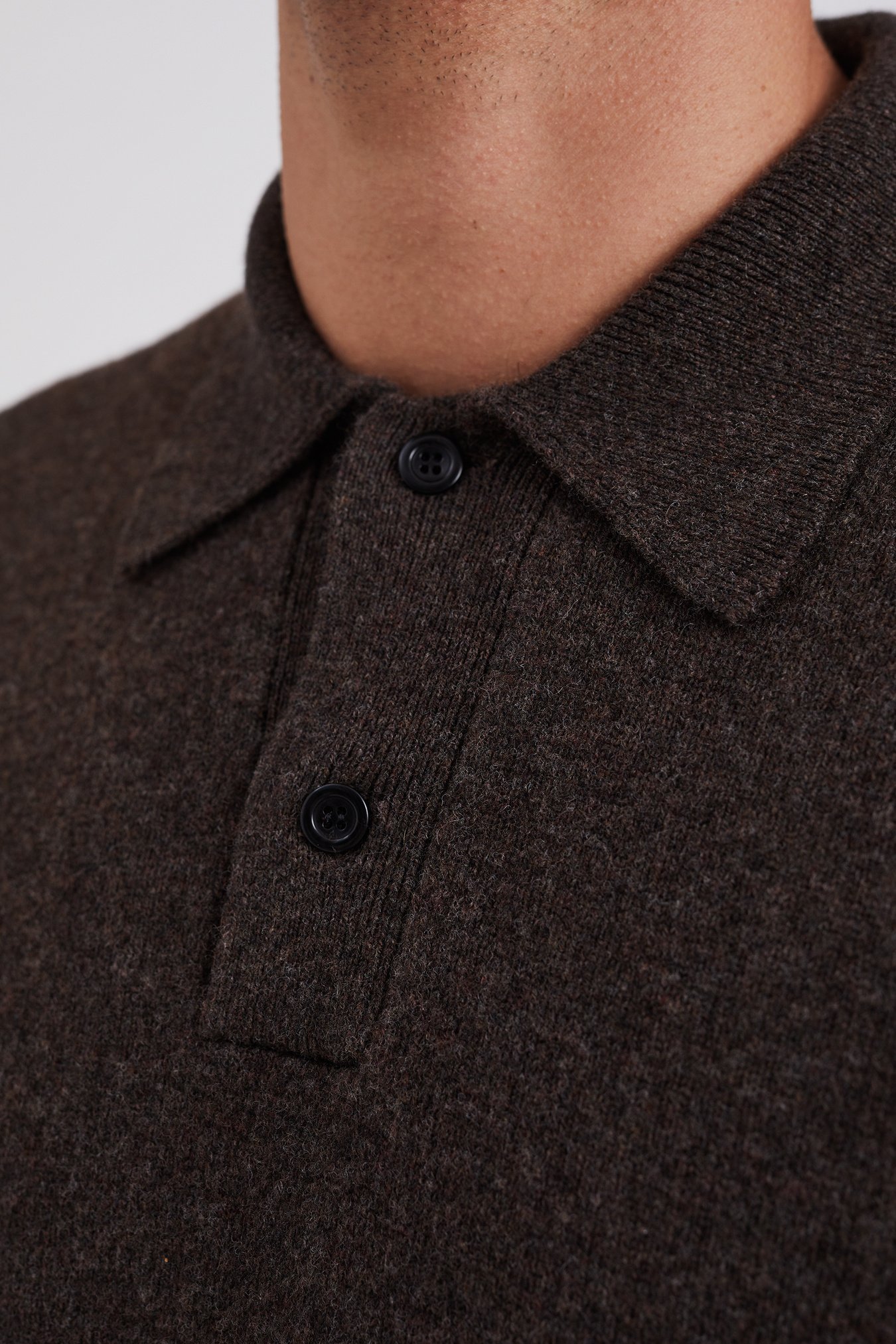 Norse Projects Long-sleeved Wool Polo Shirt In Black