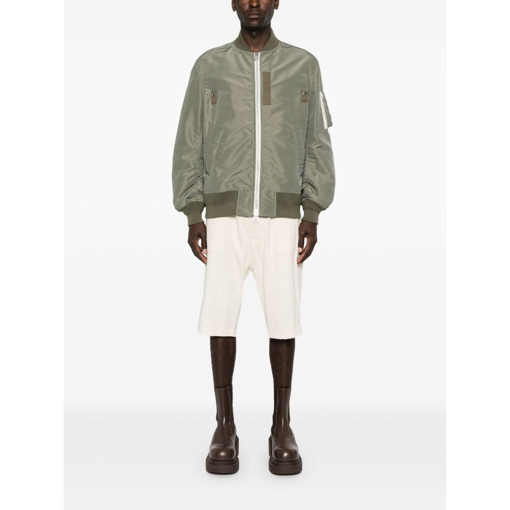 Shop Sacai Zip-up Bomber Jacket In Nude
