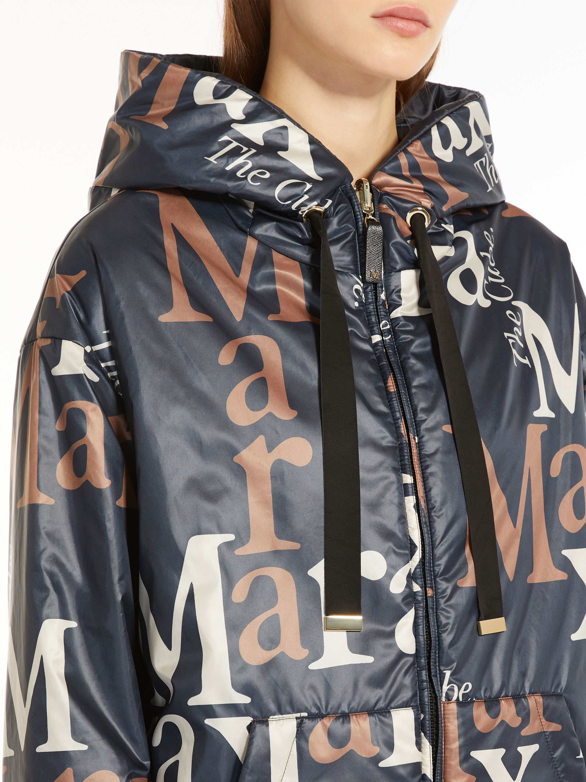 Max Mara Parka Reversibile In Tela Antigoccia In Blue