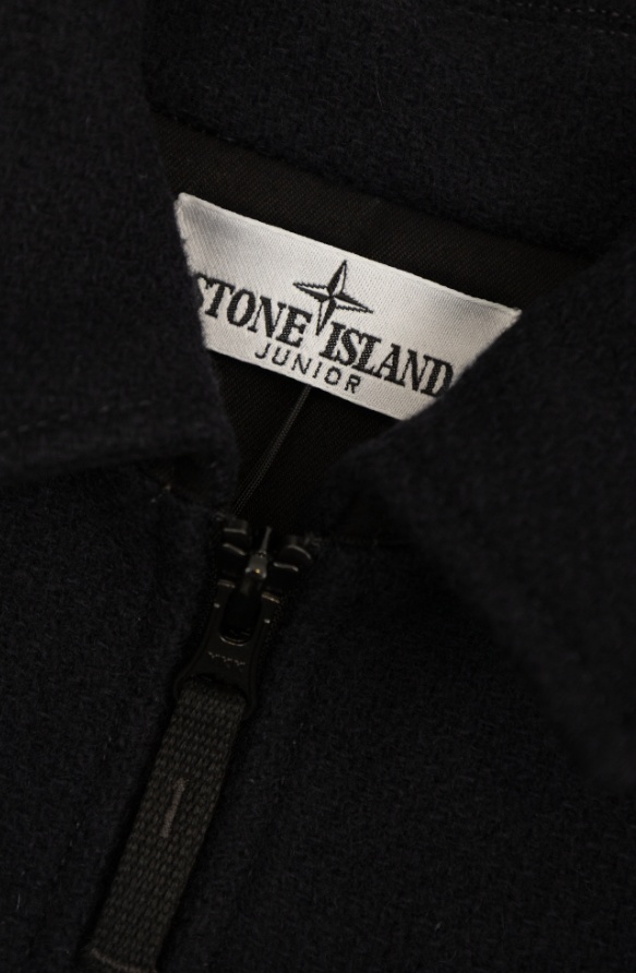 Stone Island Long Sleeve Lapel Jacket In Black