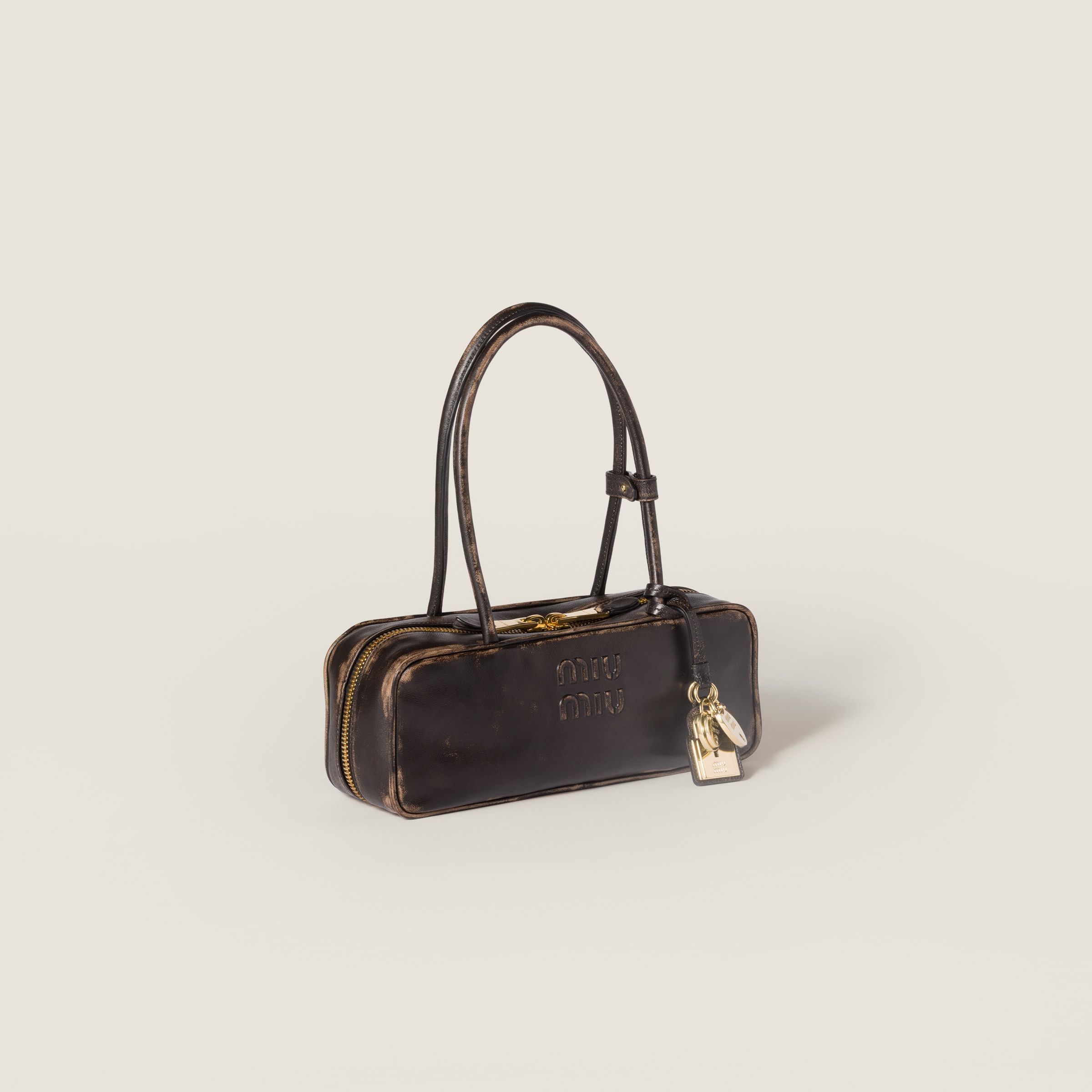 Miu Miu Beau Nappa Leather Bag In Brown