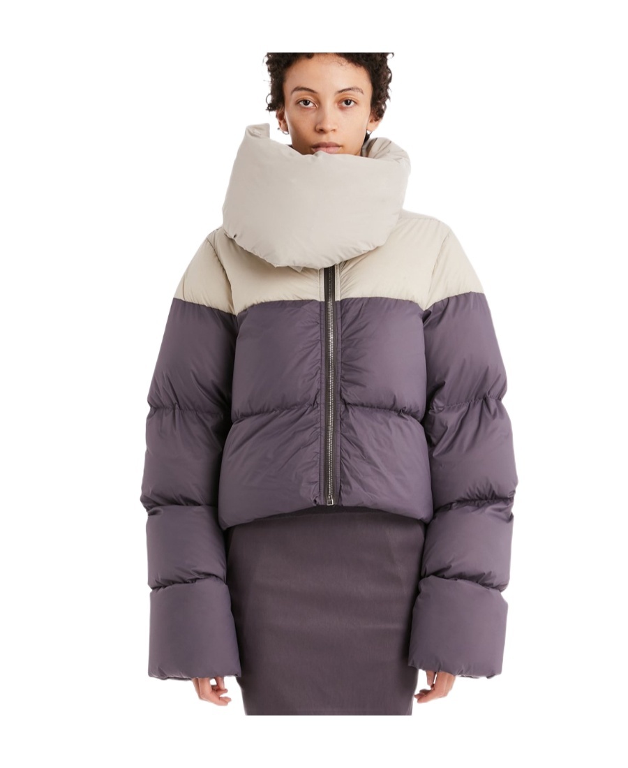 Rick Owens Two-tone Puffer Jacket In Gray