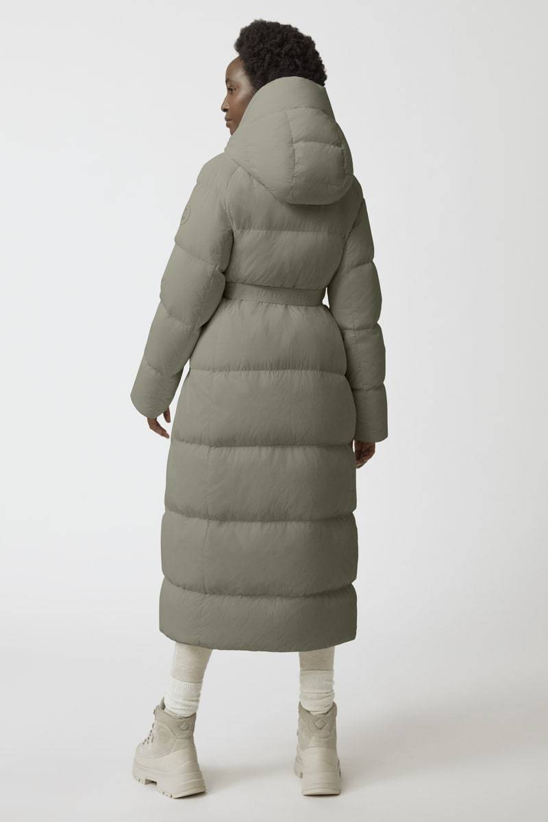 Canada Goose Marlow Belted Puffer Coat In Gray