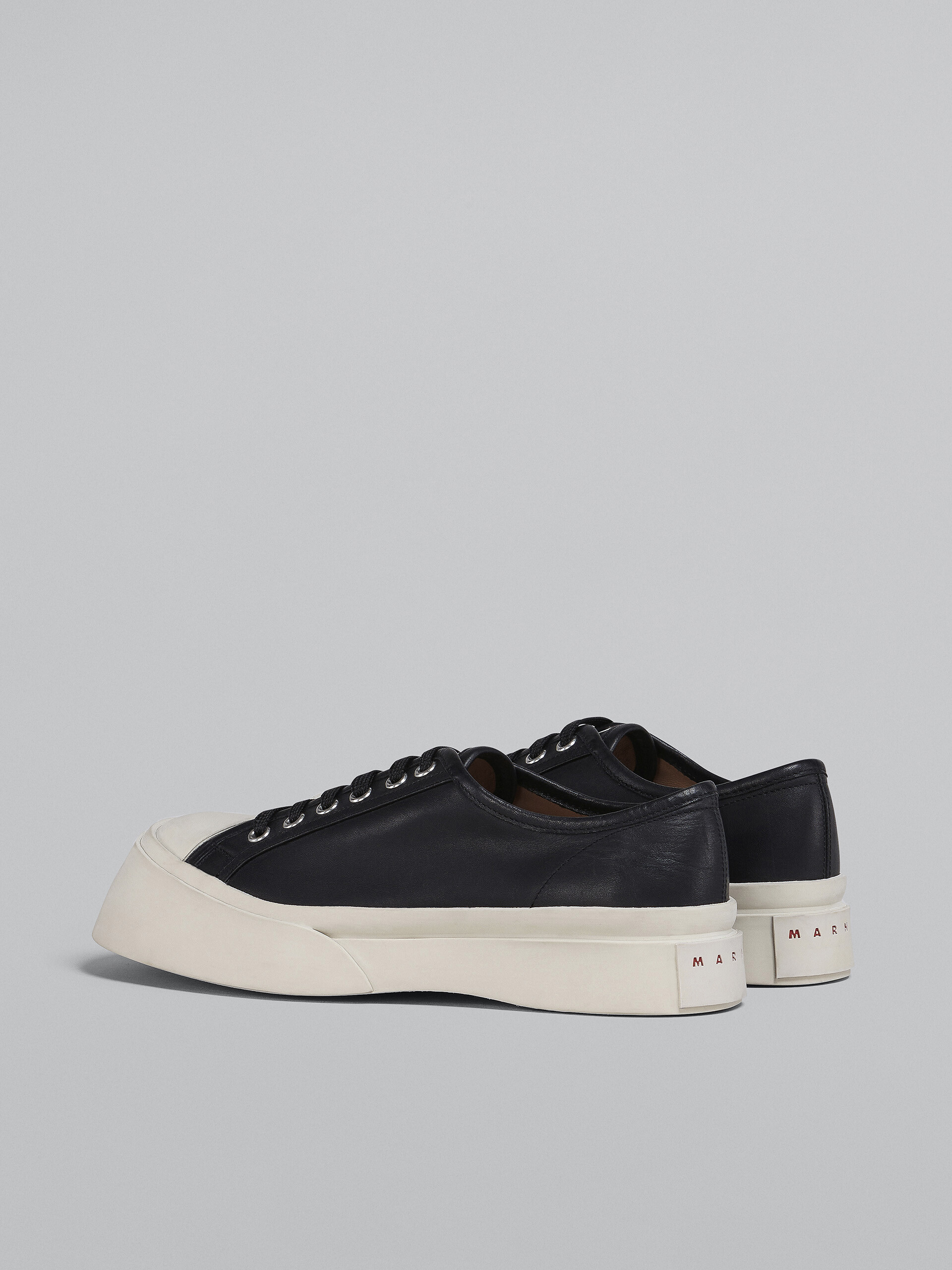 Marni Pablo Leather Flatform Sneakers In Black