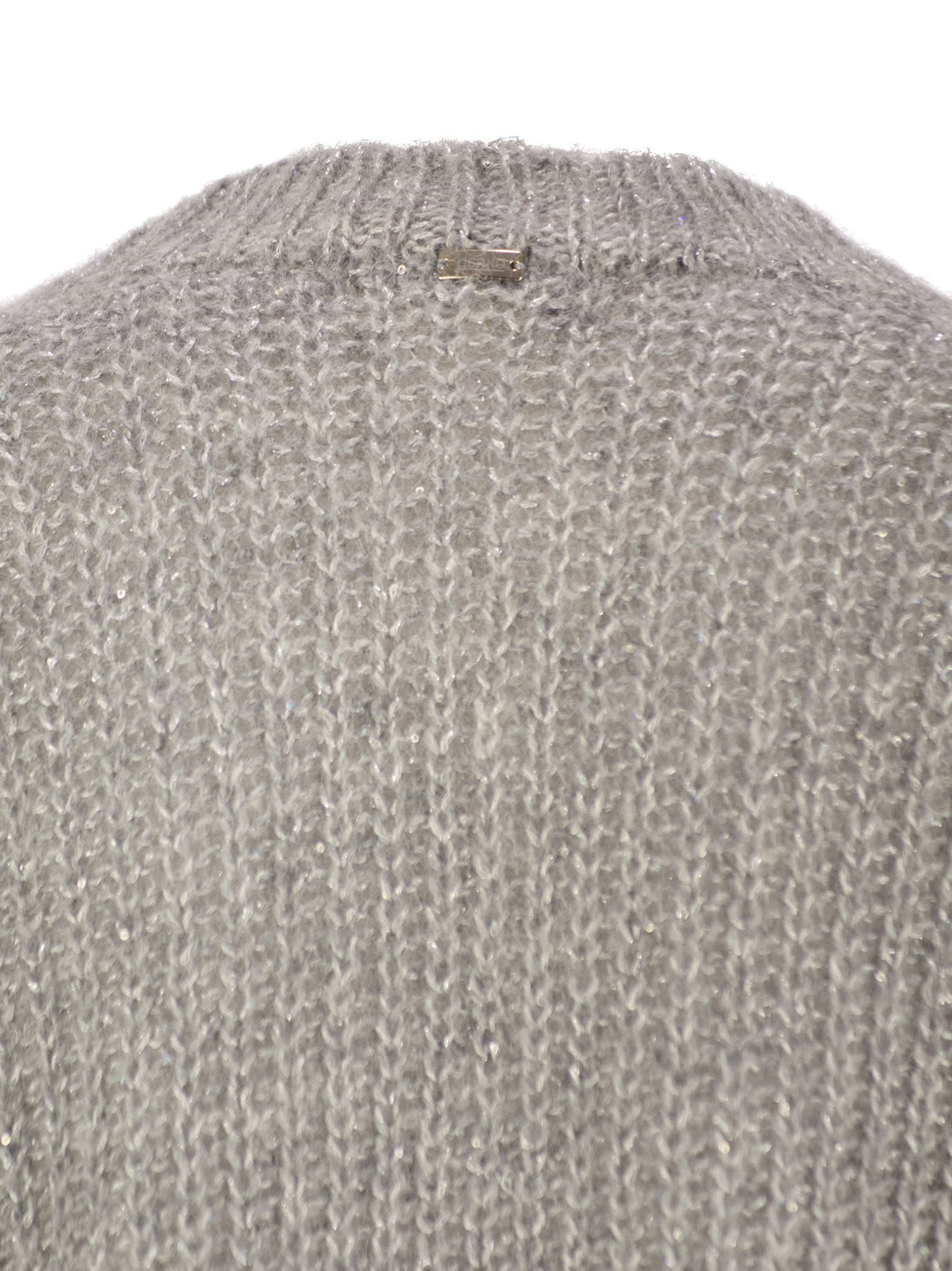 Herno Sweater With Sequins Knitwear Grey In Gray