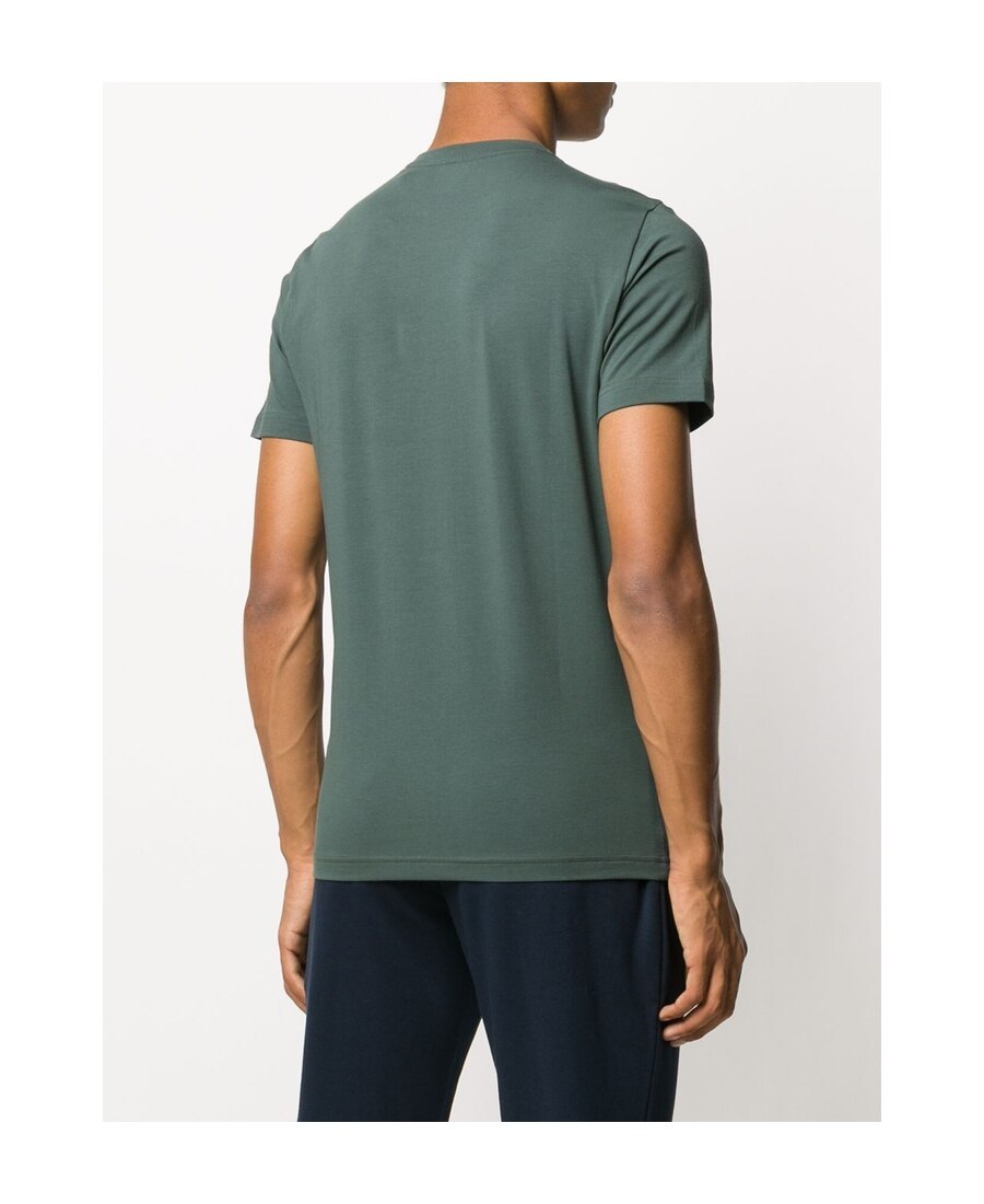 Ea7 Logo Printed Short Sleeved T-shirt In Green