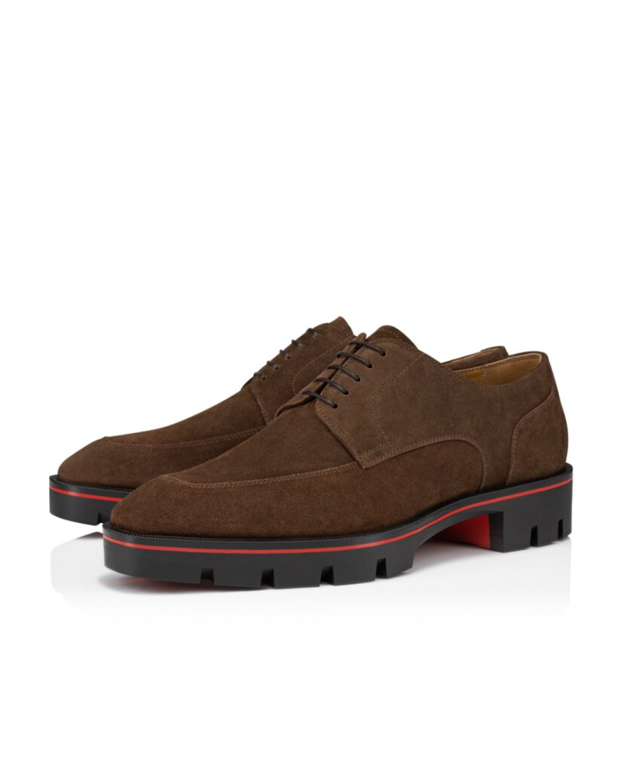 Christian Louboutin Davisol Strapped Derby Shoes In Brown