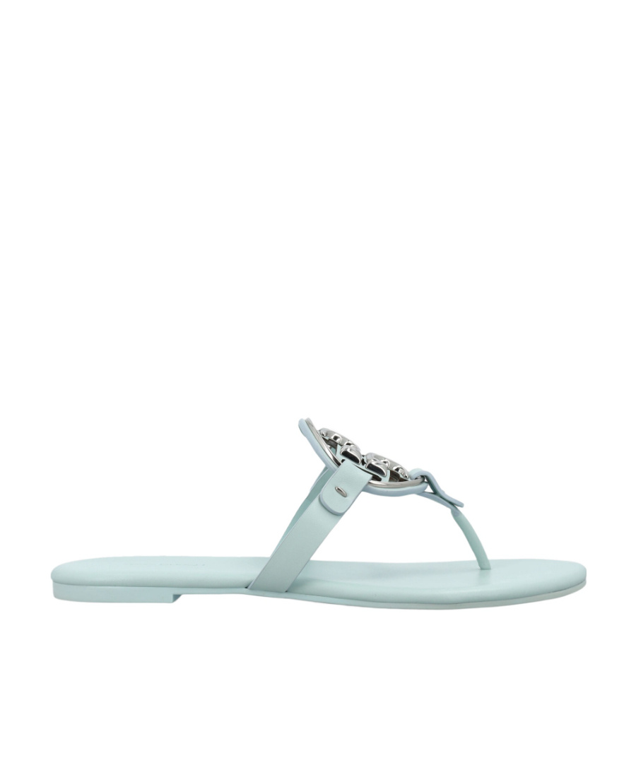 Tory Burch Metal Miller Soft Flat Sandals In Blue