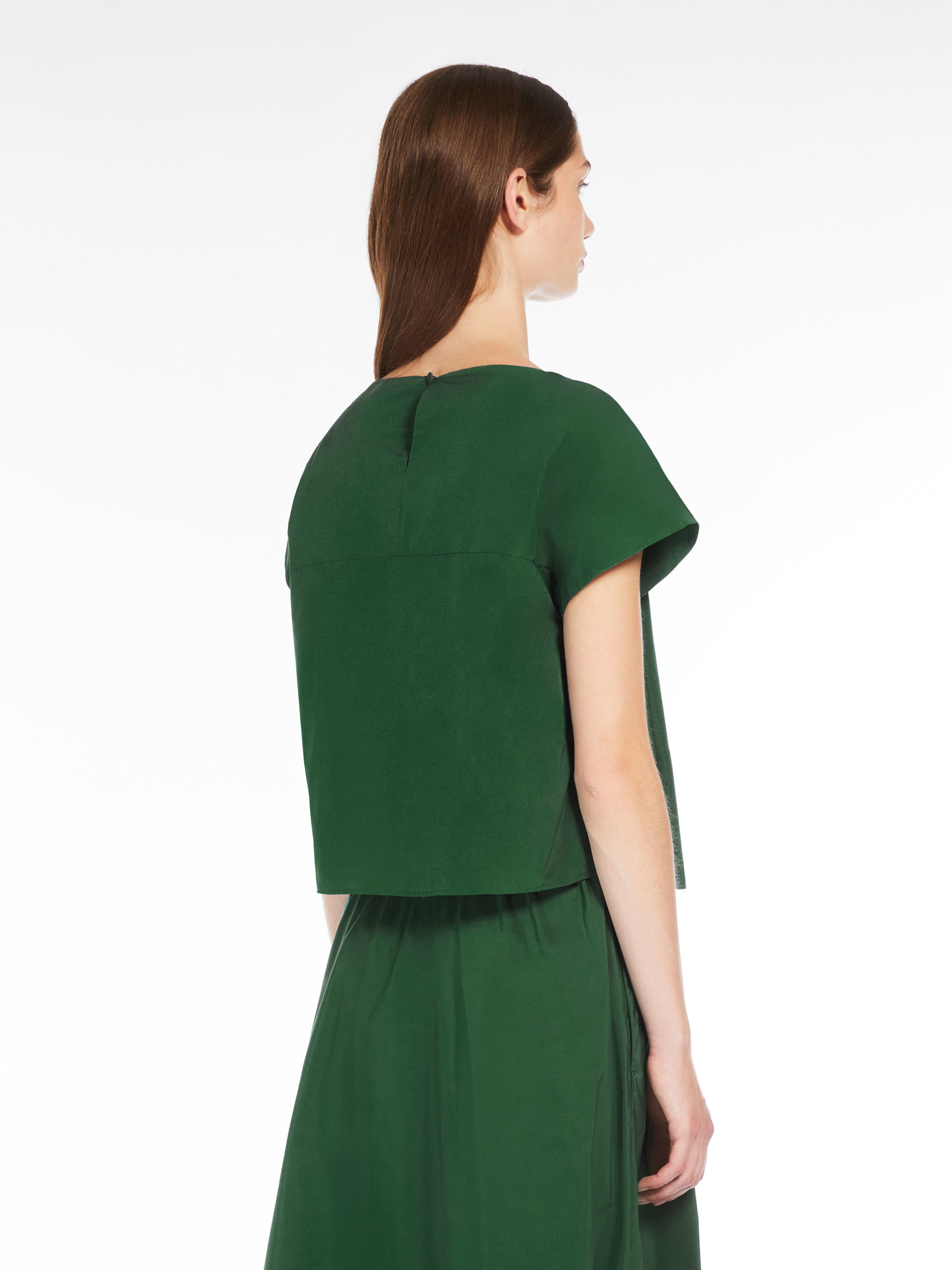 Weekend Max Mara Open-necked Black Shirt In Green