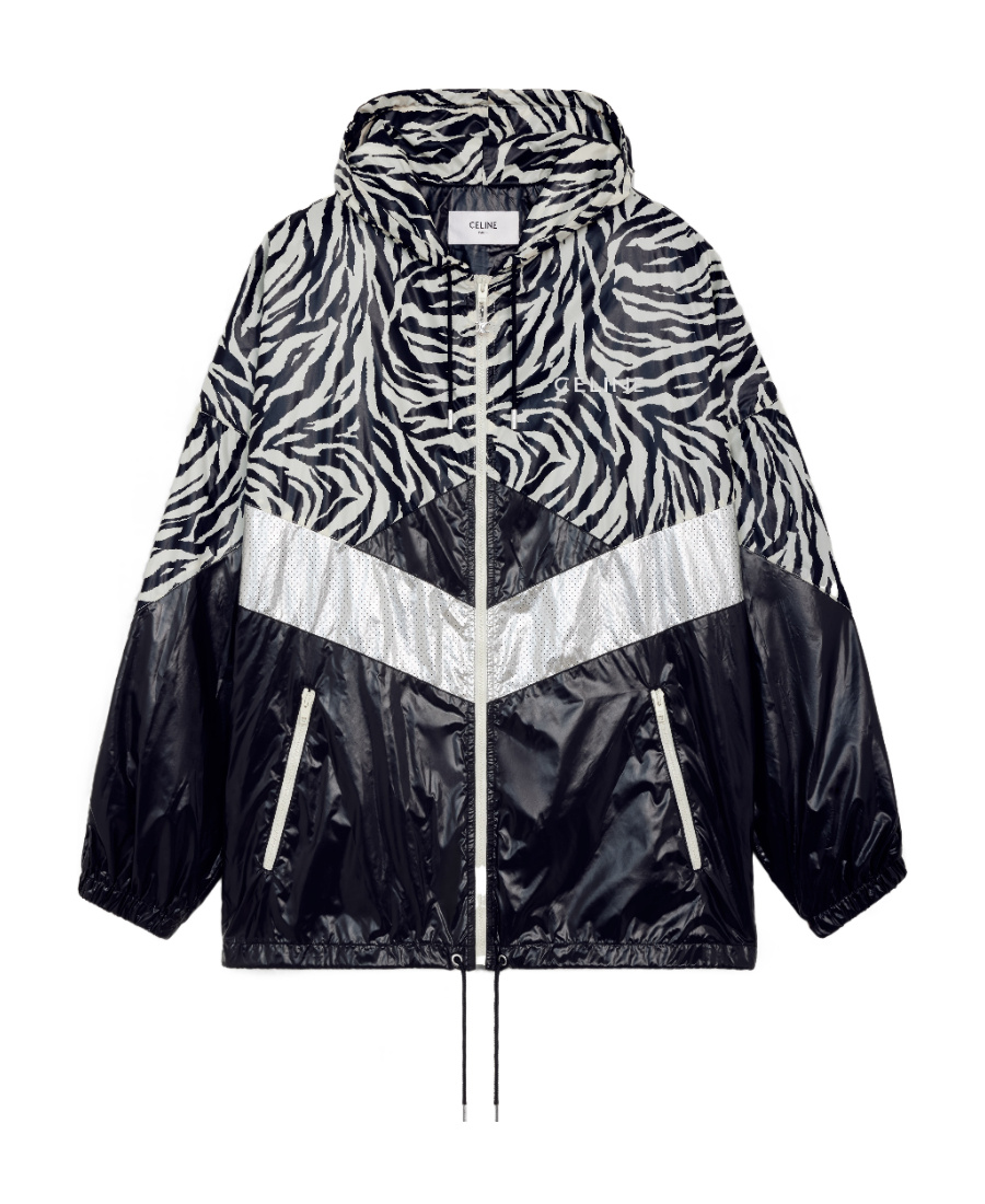 Celine Zebra Print Jacket In Black