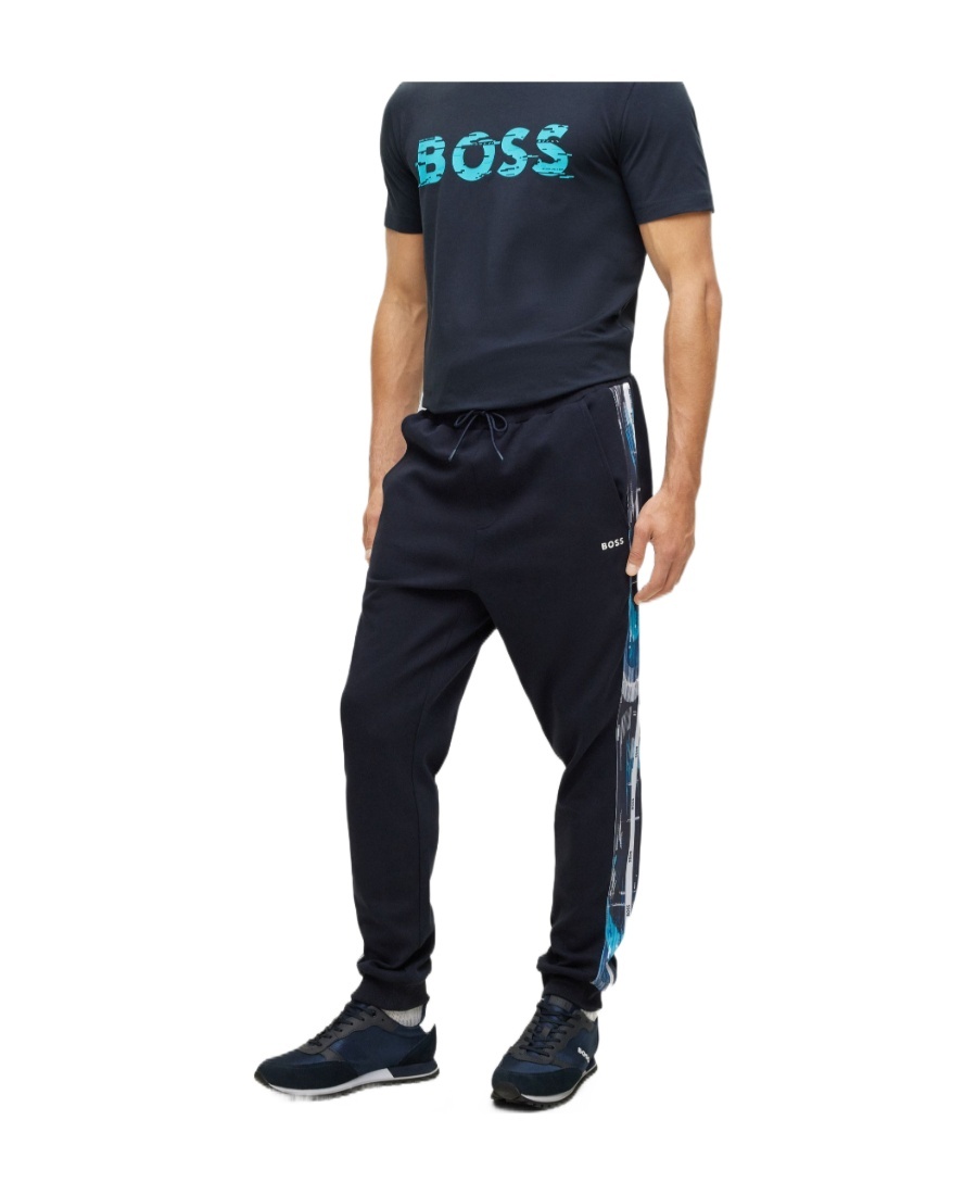 HUGO BOSS SIDE STRIPE-PRINT TRACK PANTS