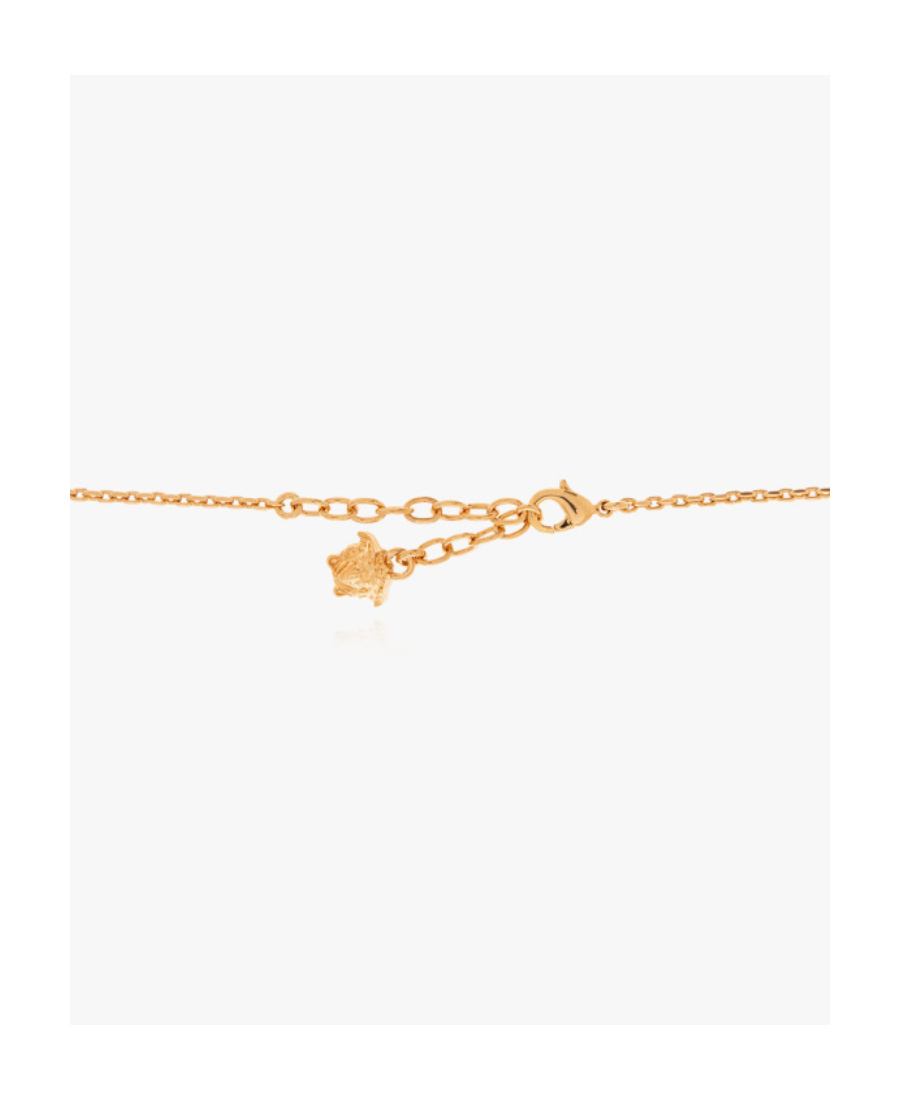 Versace Medusa Crystal-embellished Necklace In Yellow