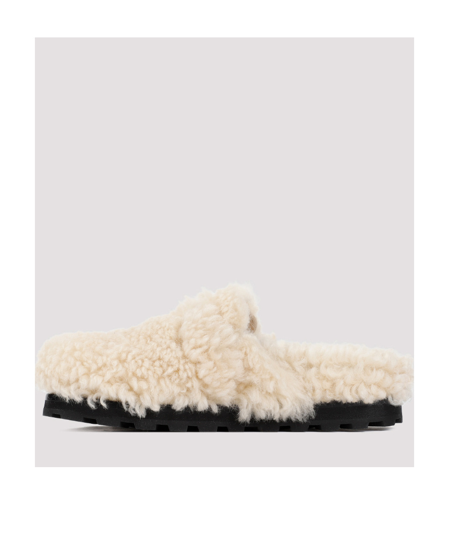 Jil Sander Off-white Single Buckle Loafers In Nude