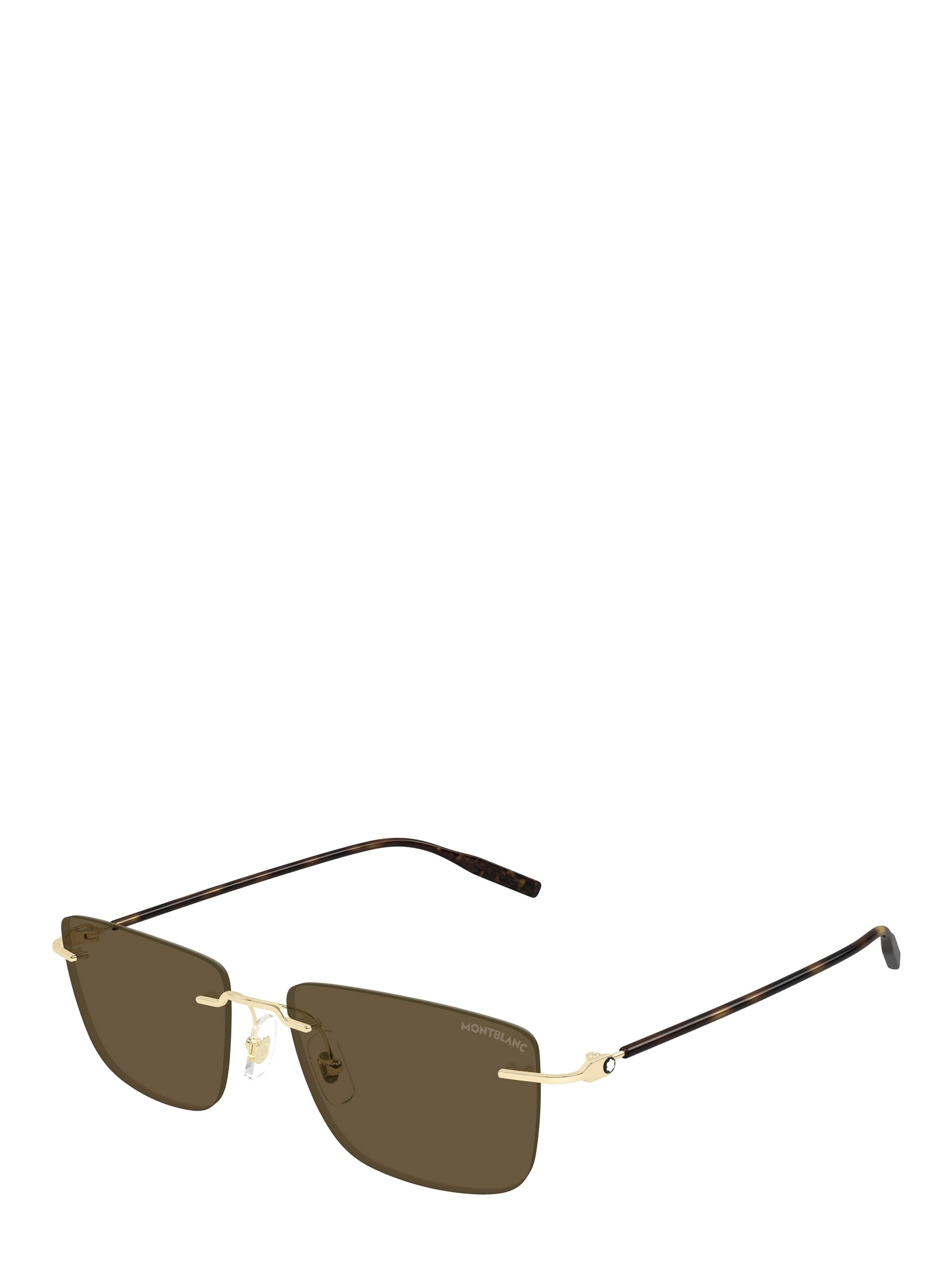 Montblanc Rectangle Sunglasses In Brown