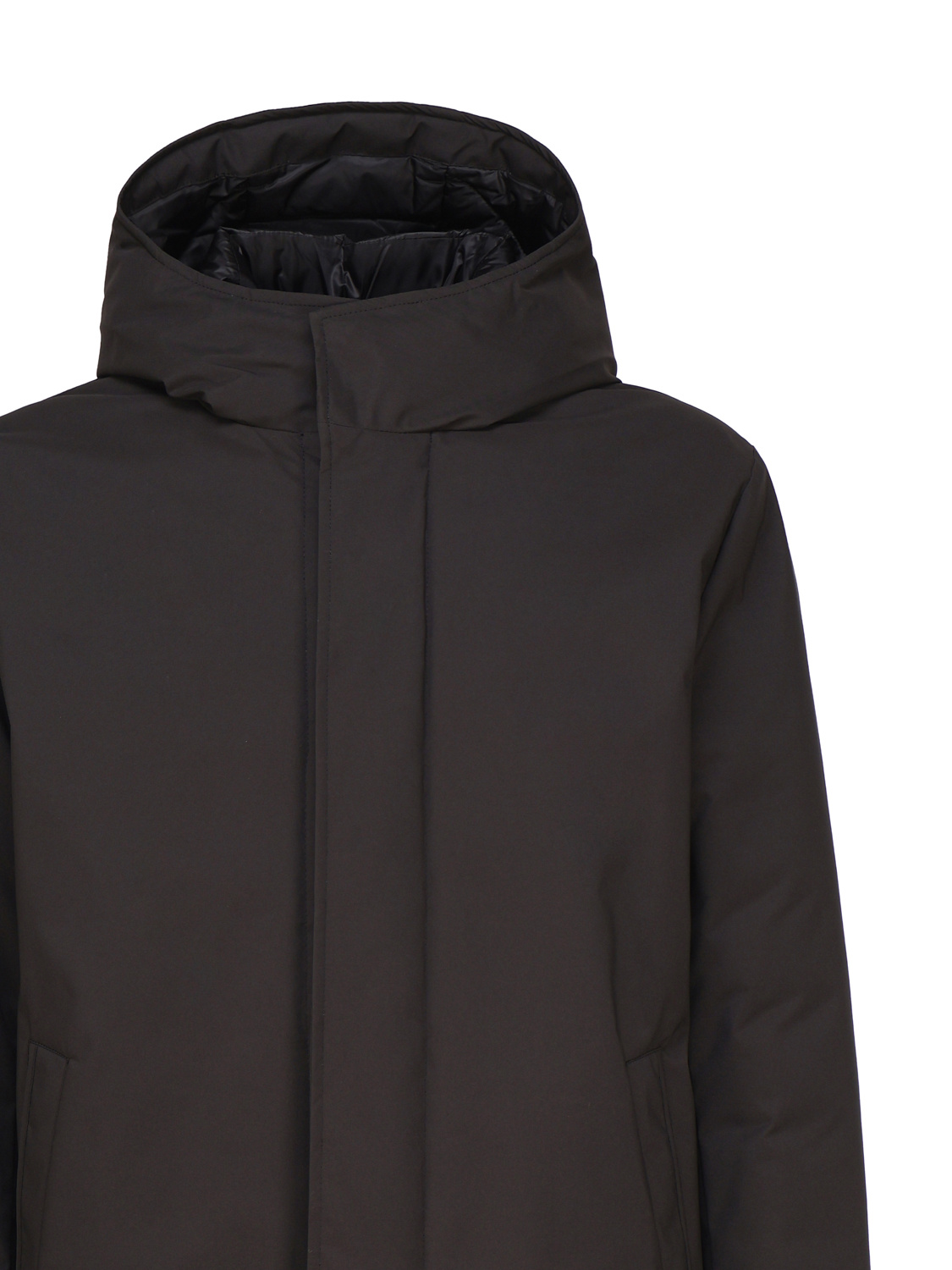 Fay Double Morning Raincoat In Black