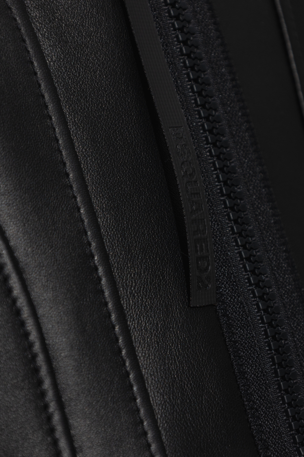 Dsquared2 Panelled Leather Jacket In Black