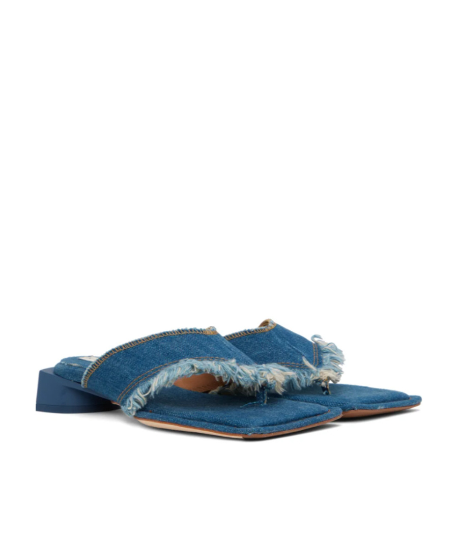 MIISTA RUGGED DENIM HIGH-HEELED SANDALS