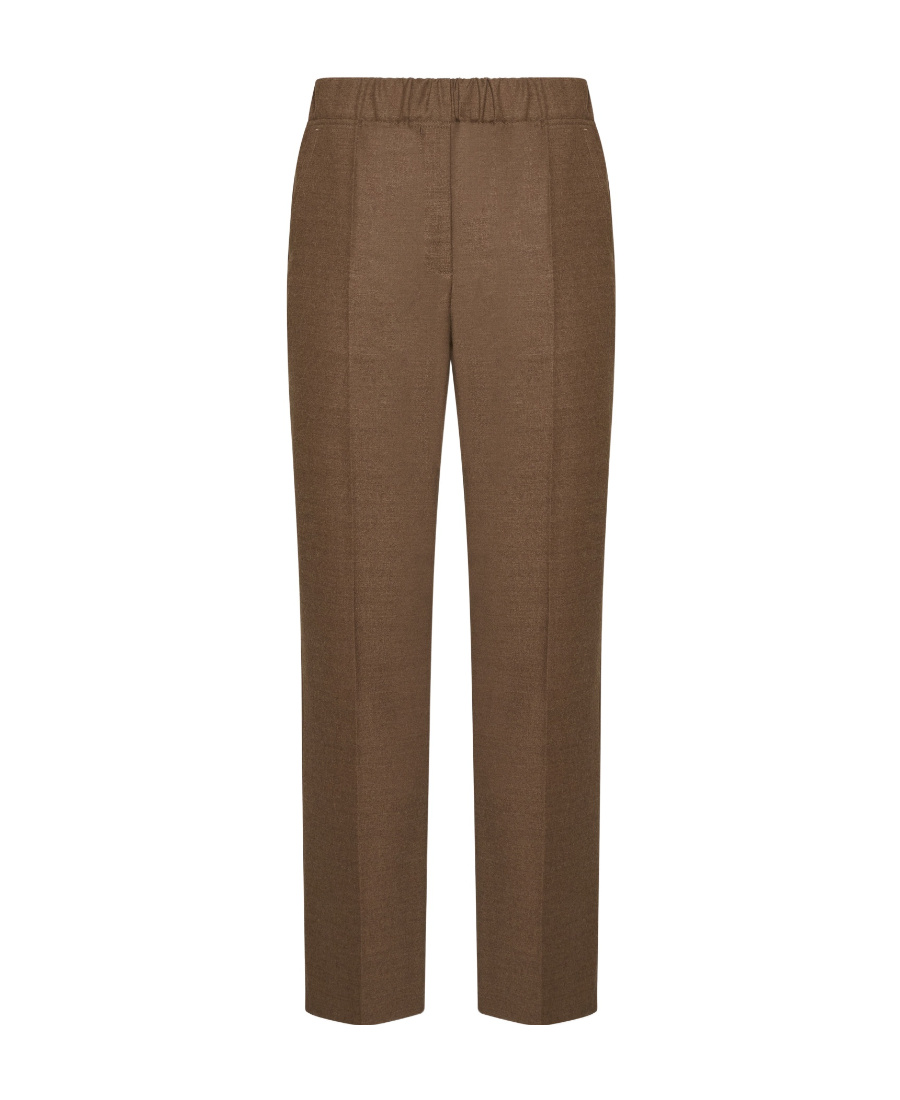 Weekend Max Mara Straight Leg Cropped Pants In Brown