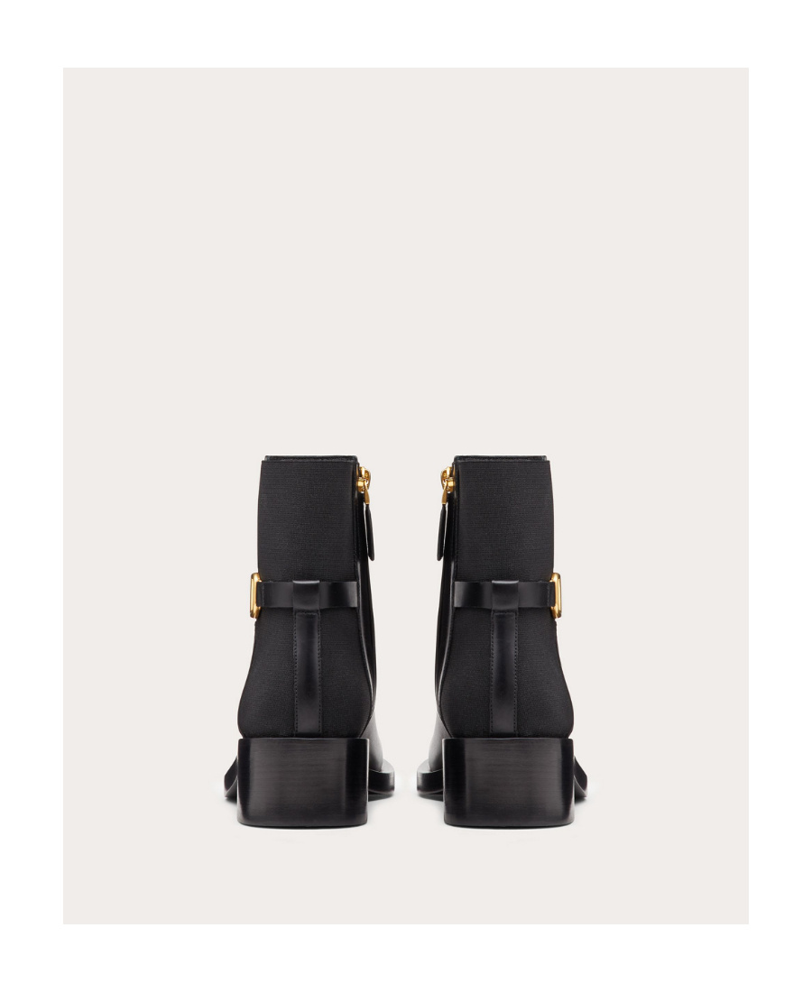 Valentino Vlogo Signature Calfskin Ankle Boot 30mm In Black