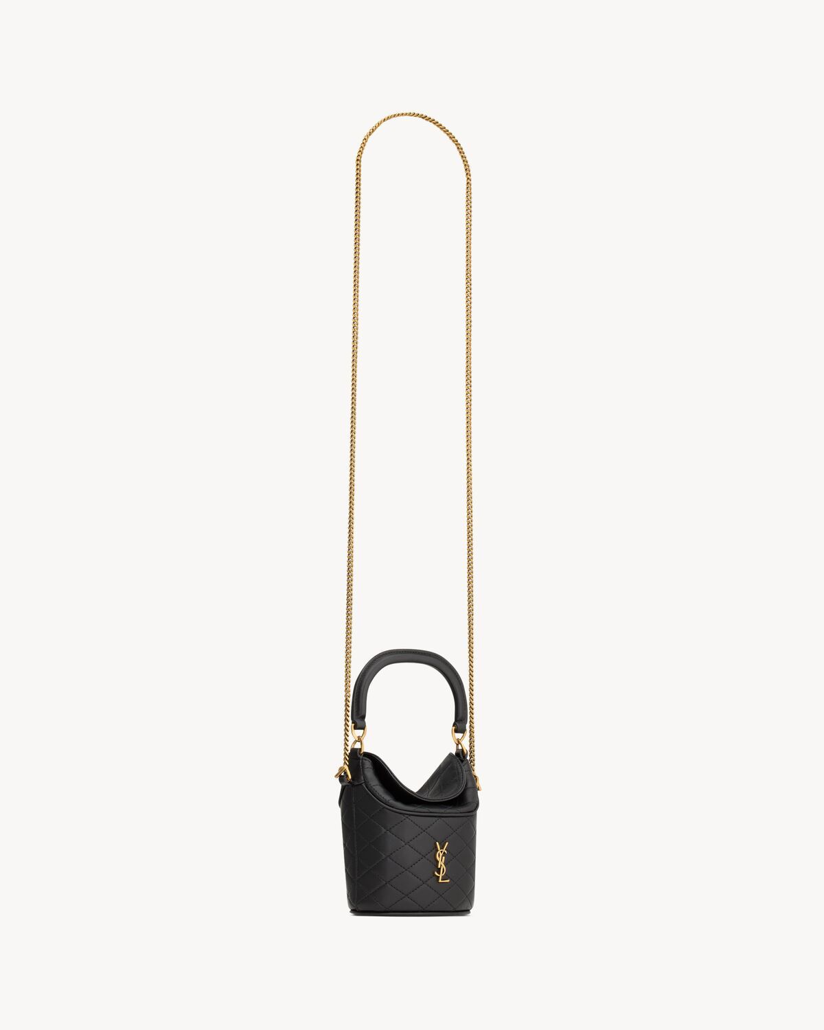 Saint Laurent Gaby Mini Bucket In Lambskin In Black