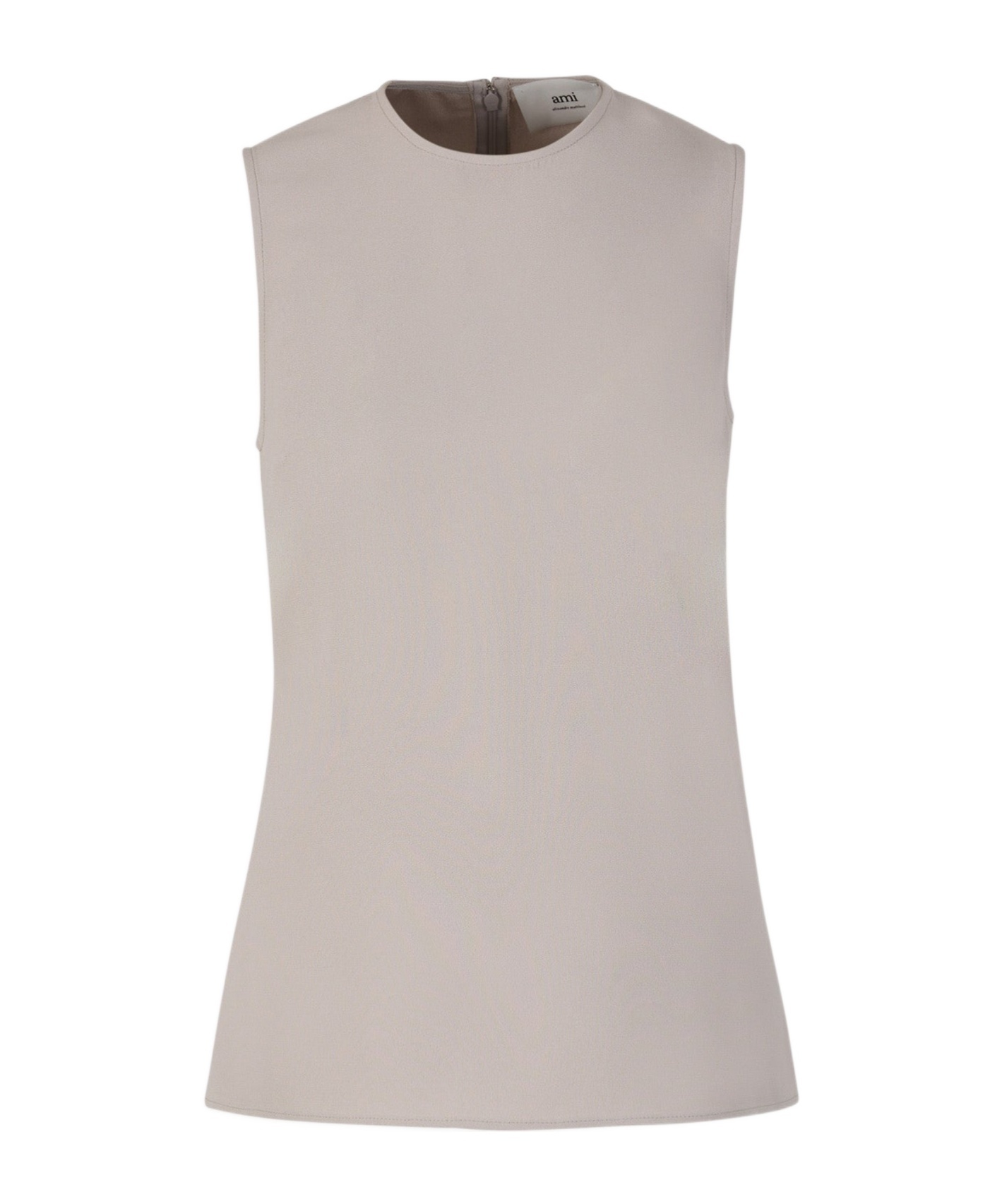 Ami Alexandre Mattiussi Ami Paris Viscose Fluid Top In Nude