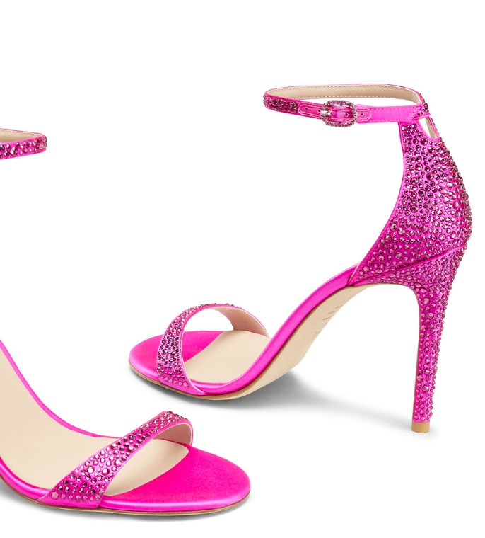 Stuart Weitzman Round-headed High-heeled Sandals In Pink
