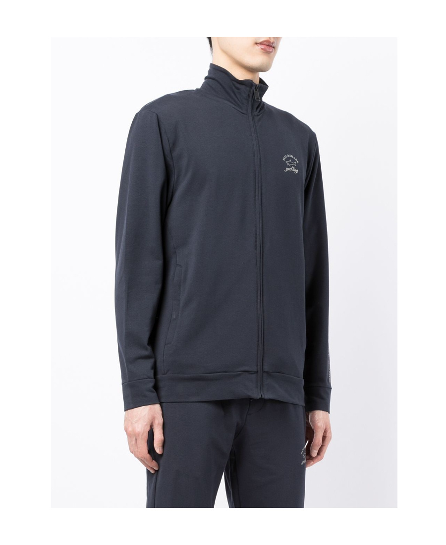 Paul & Shark Logo-print Zip Sweatshirt In Black