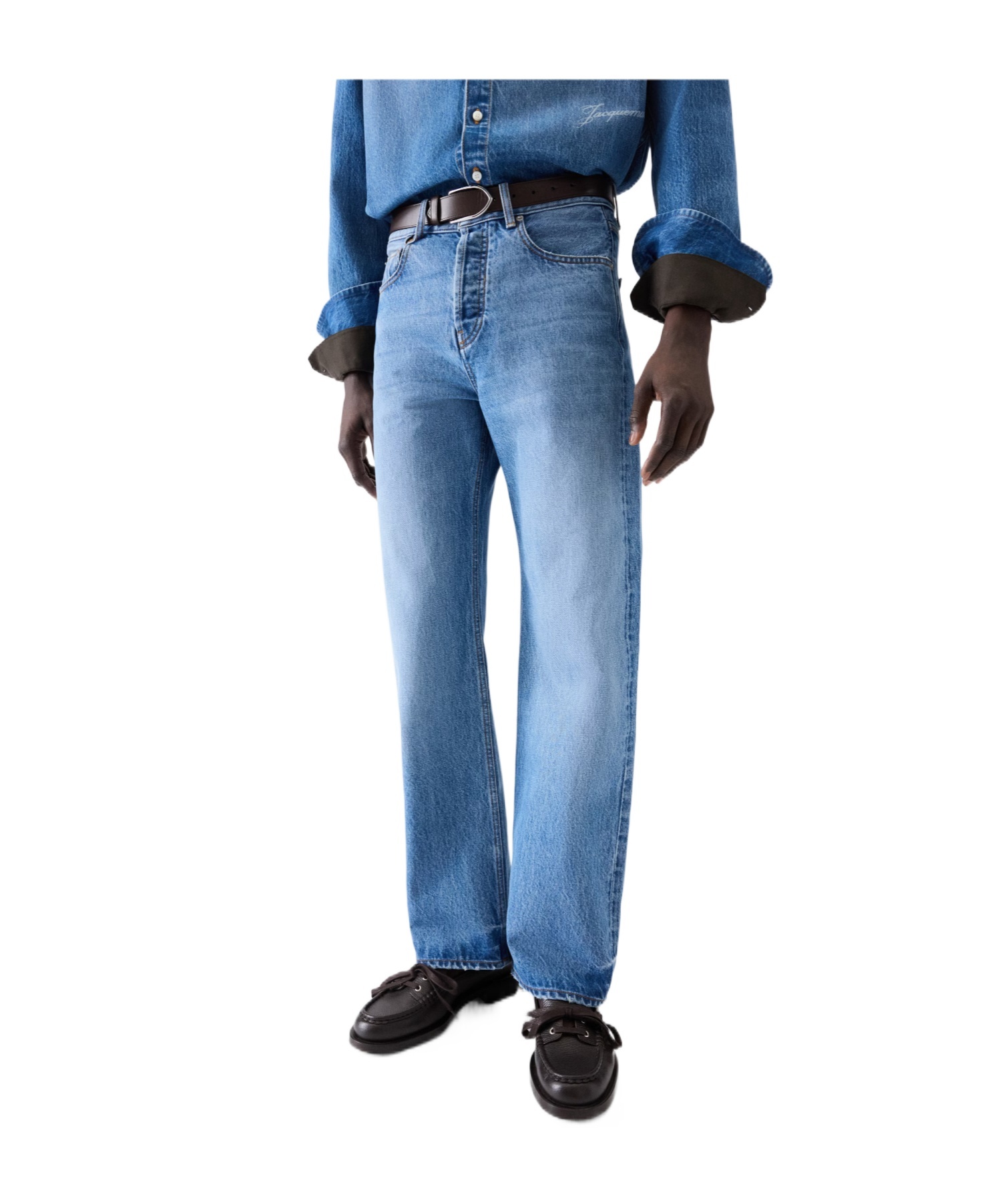 Jacquemus Le De-nime Droit Jeans Multicolor In Blue