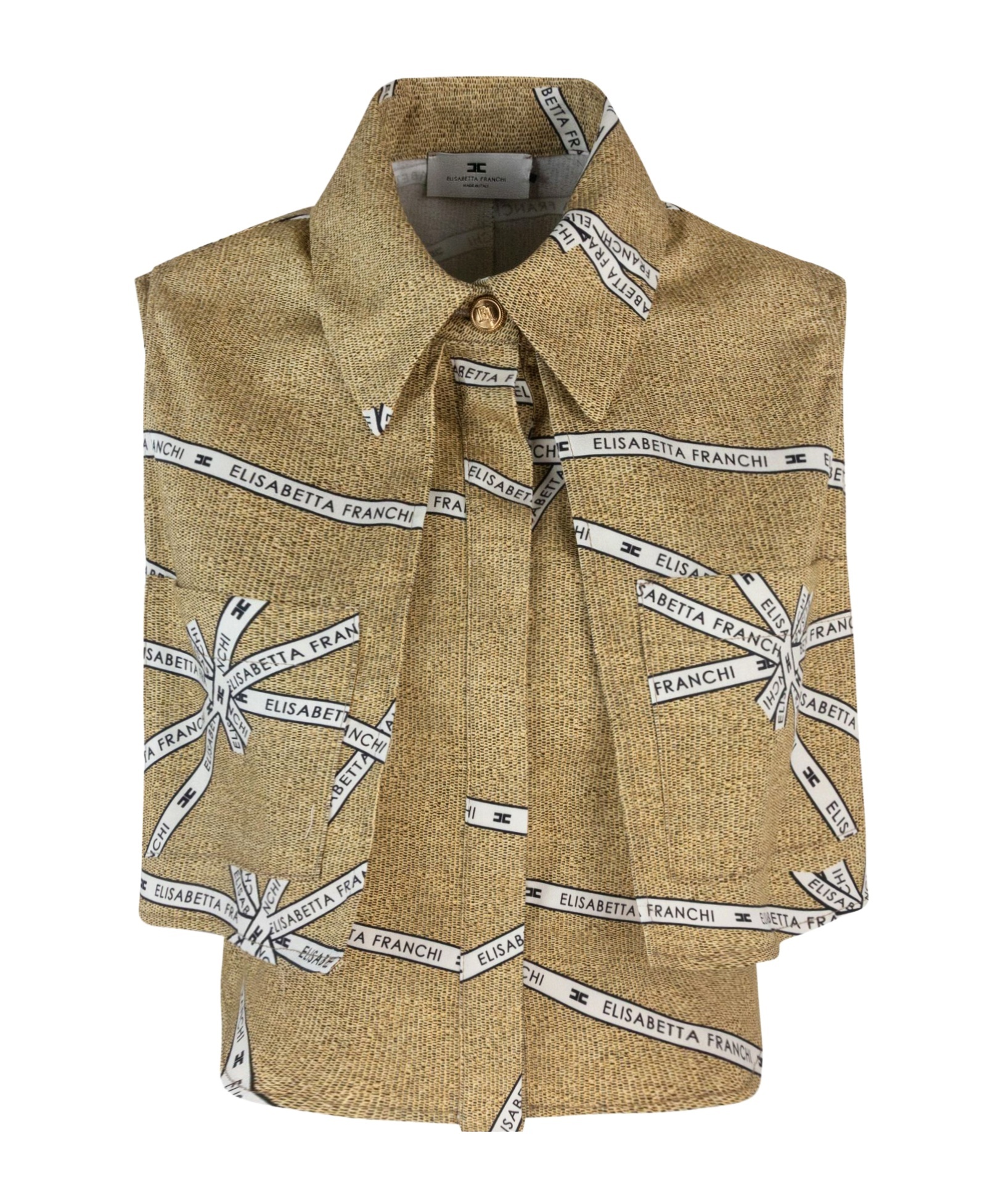 Elisabetta Franchi Logo-print Sleeveless Shirt In Green