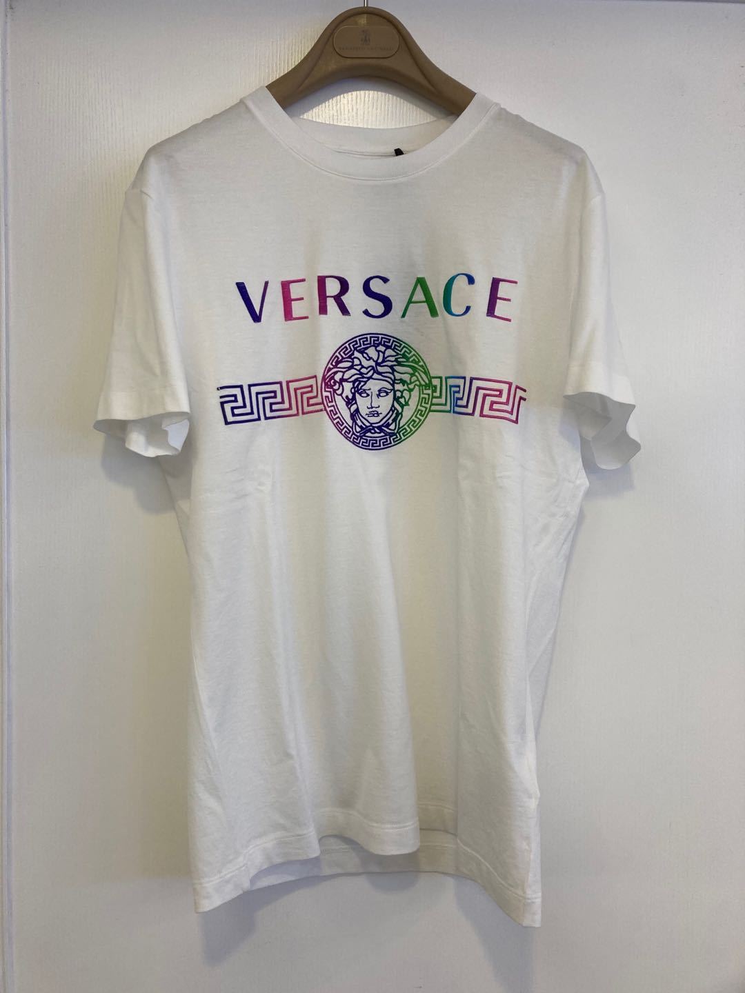 Versace Logo Printed T-shirt In White