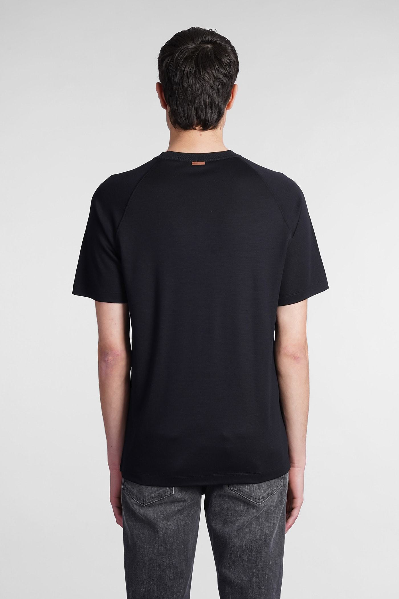 Zegna T-shirt In Brown Wool In Black
