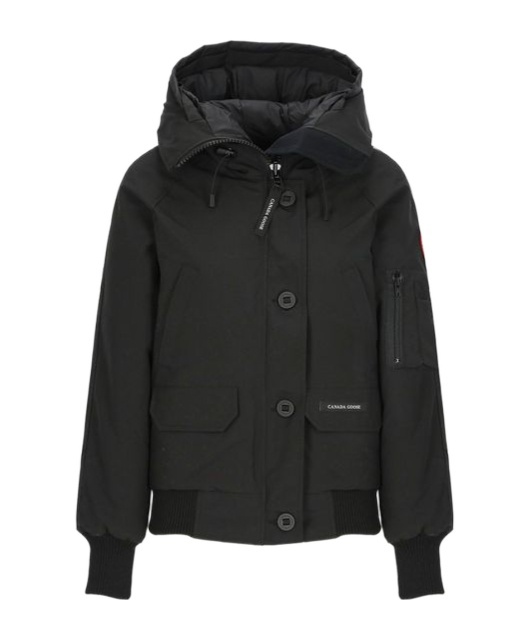 Canada Goose Padded Down Jacket With High Neck And Hood In Black