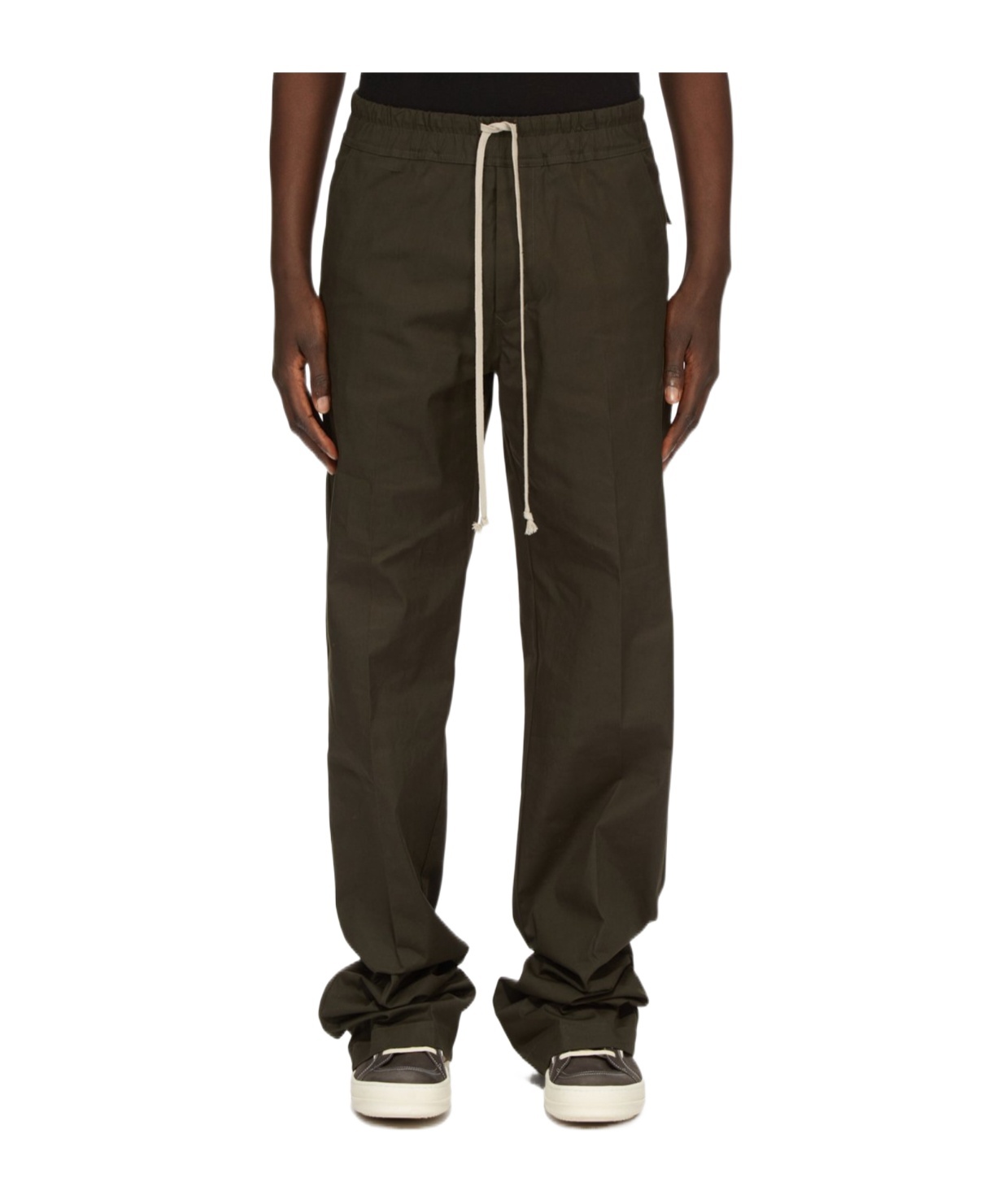 Rick Owens Elastic Waist Casual Pants In Gray