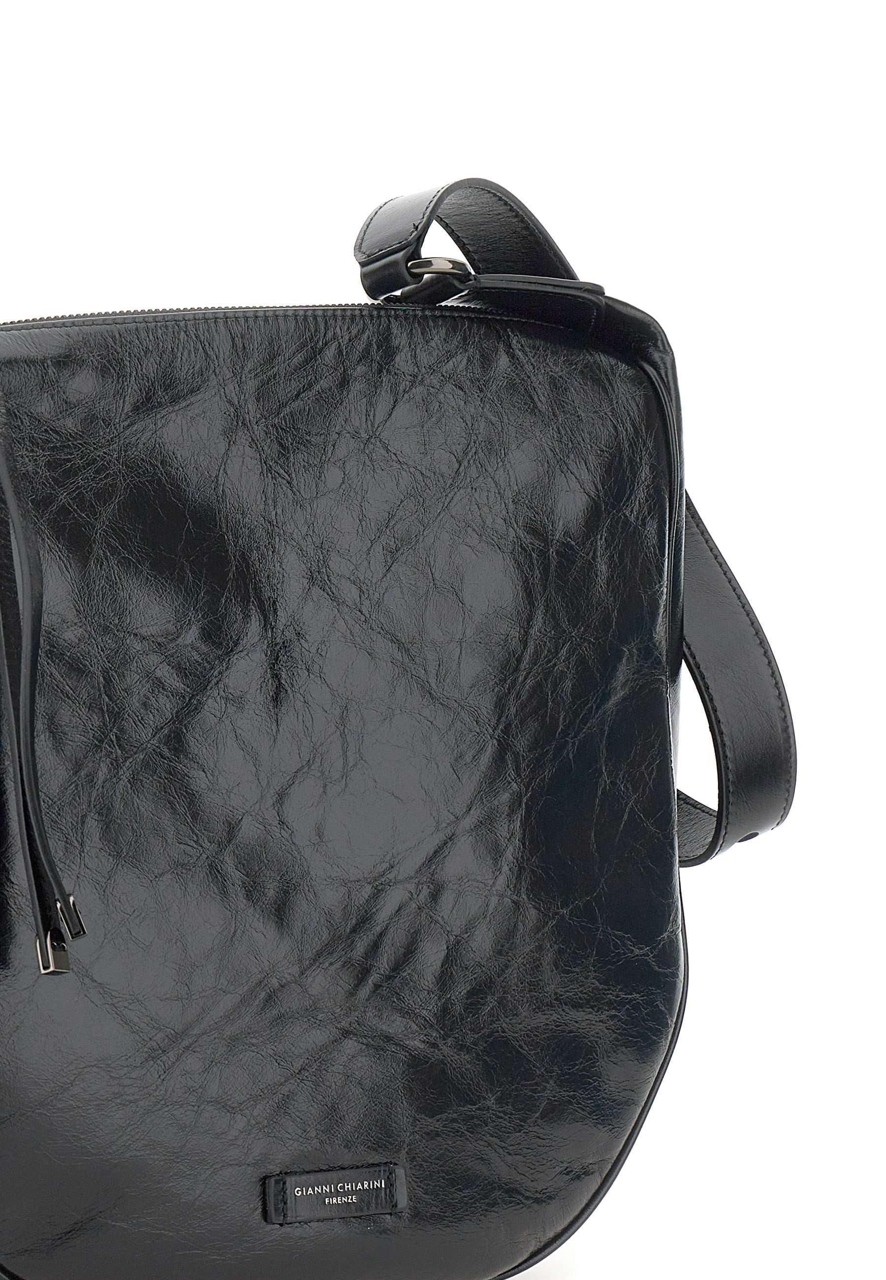 Gianni Chiarini Charlotte Logo Detailed Shoulder Bag In Black