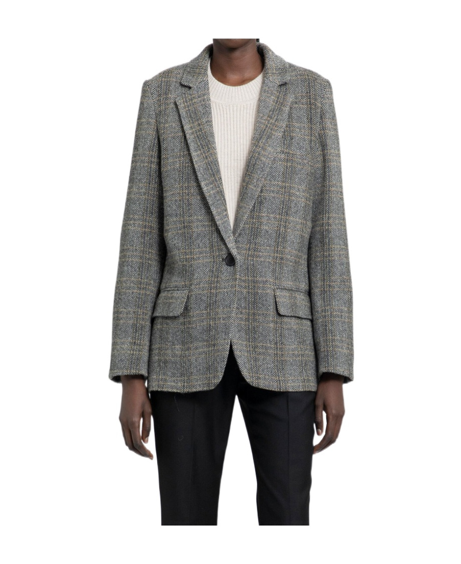 Isabel Marant Étoile Charly Single-breasted Wool Blazer In Gray