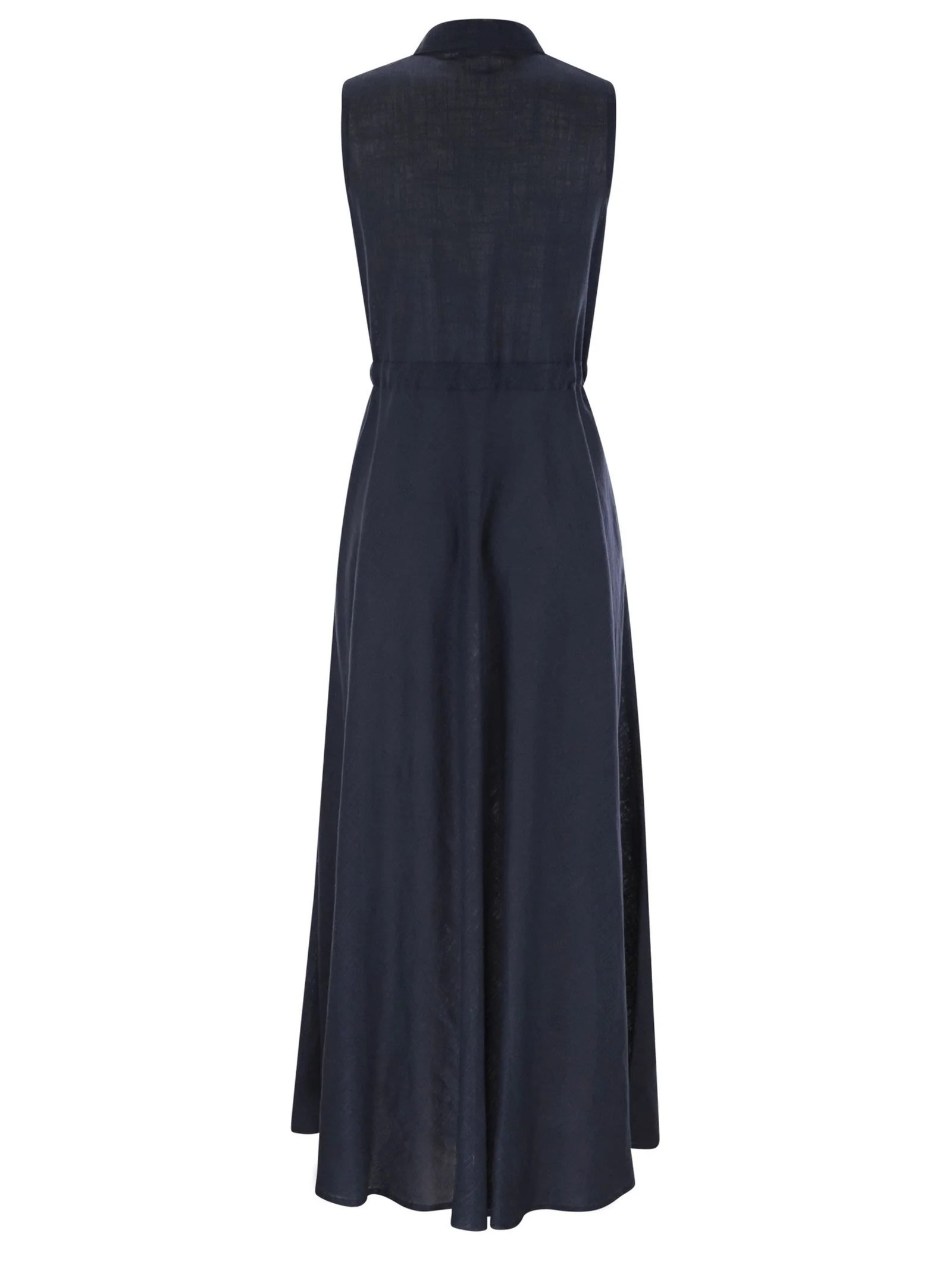 Herno Drawstring Waist Sleeveless Maxi Shirt Dress