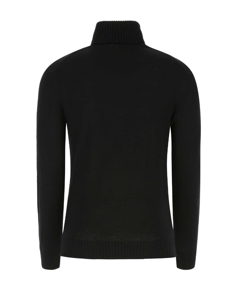 Jil Sander Roll Neck Knitted Sweater In Black
