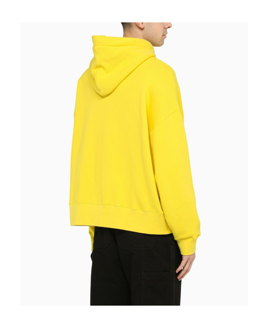 Palm Angels Broken Palm Embroidered Hooded Sweatshirt In Yellow