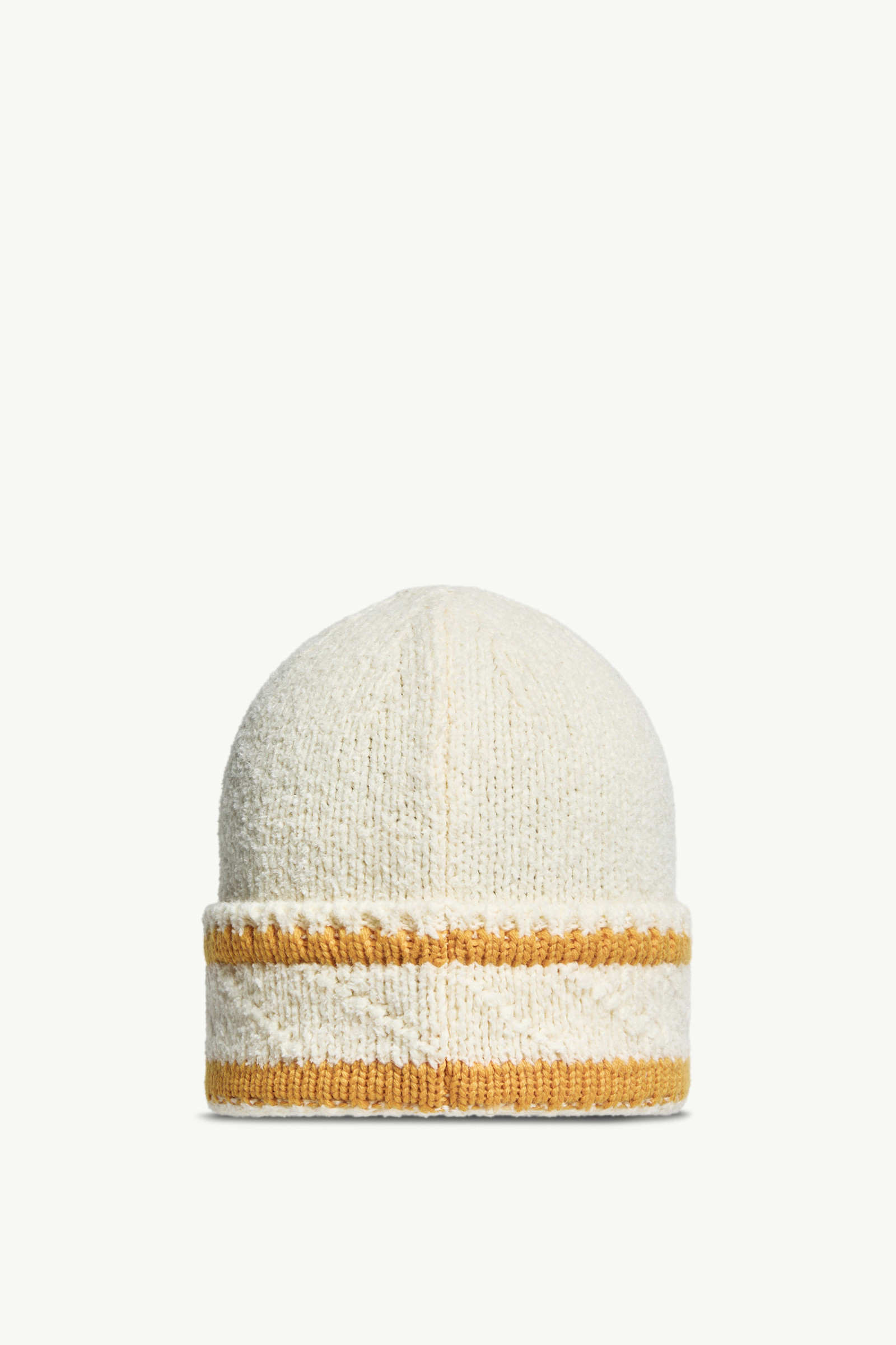 Moncler Striped Wool  Cotton Blend Beanie In White