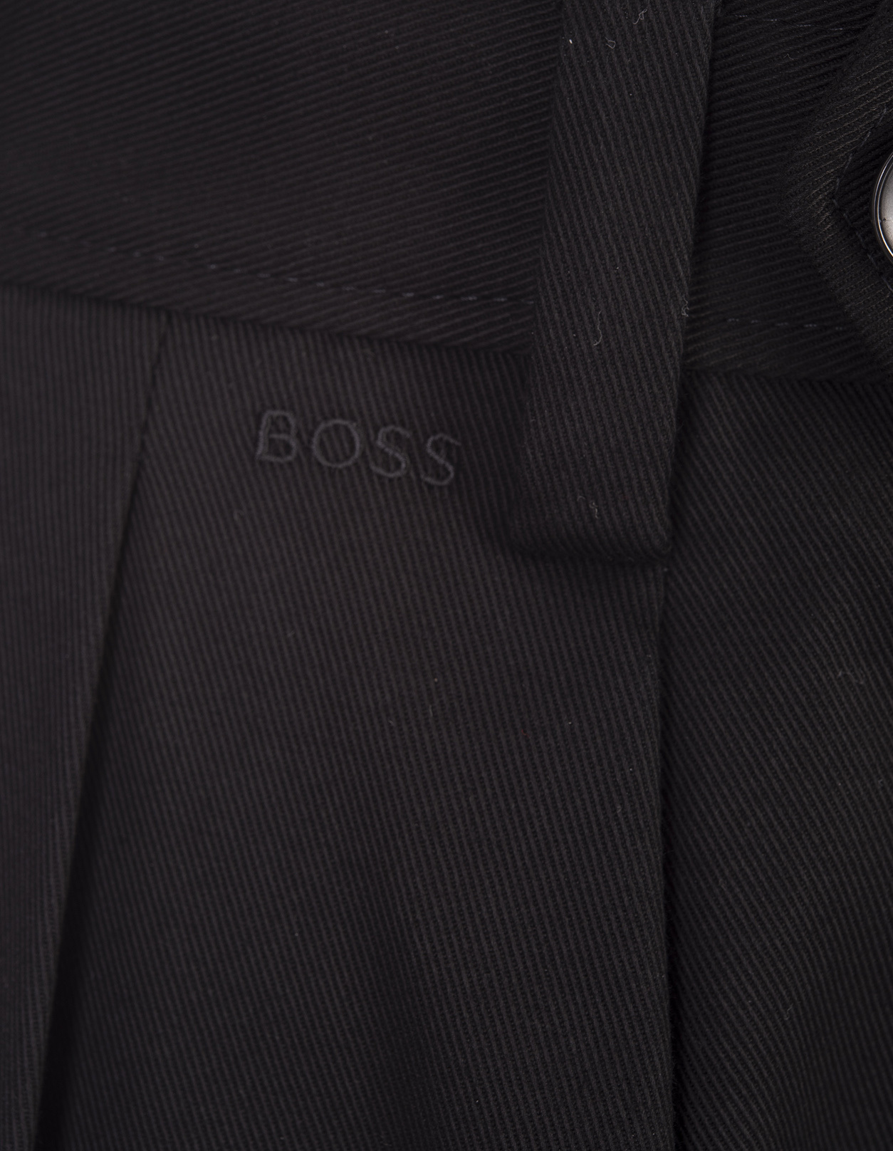 Shop Hugo Boss Pleat-detailing Straight-leg Trousers In Black