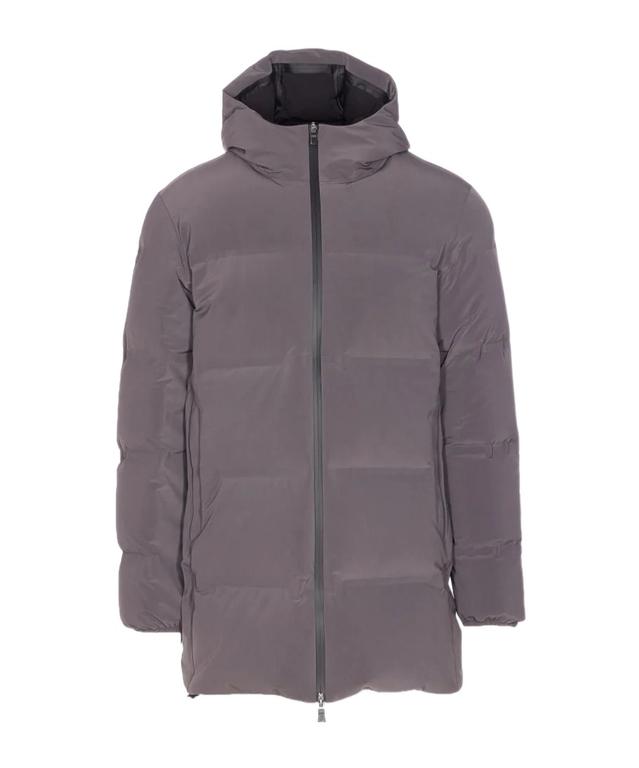 Herno Grey Down Jacket Zip Closure On The Front In Gray