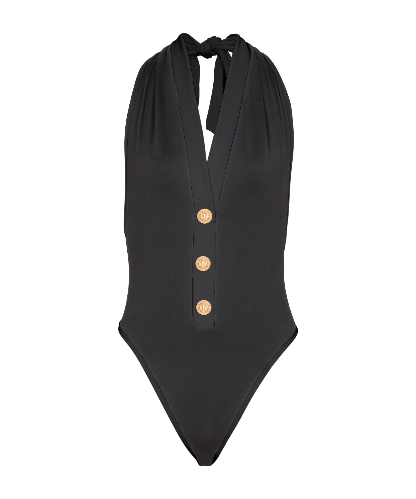 BALMAIN ONE-PIECE SWIMSUIT WITH BUTTONS