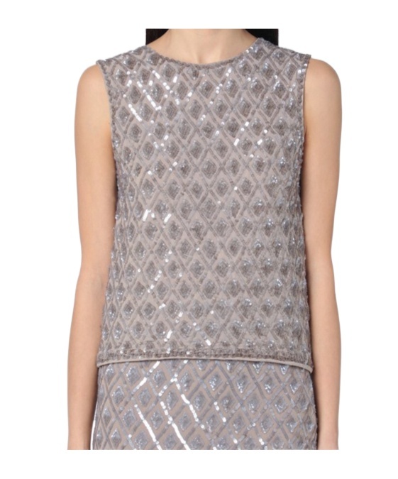 P.a.r.o.s.h Gray Tank Top With Sequins In Gray