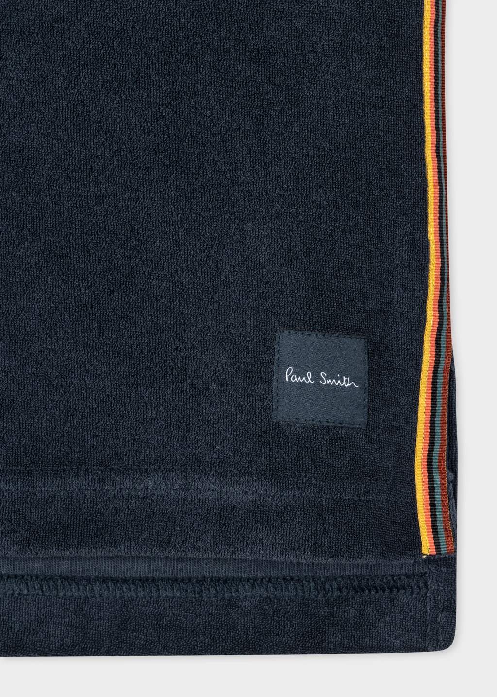 Shop Paul Smith Stripe-trim Terry-cloth T-shirt In Black