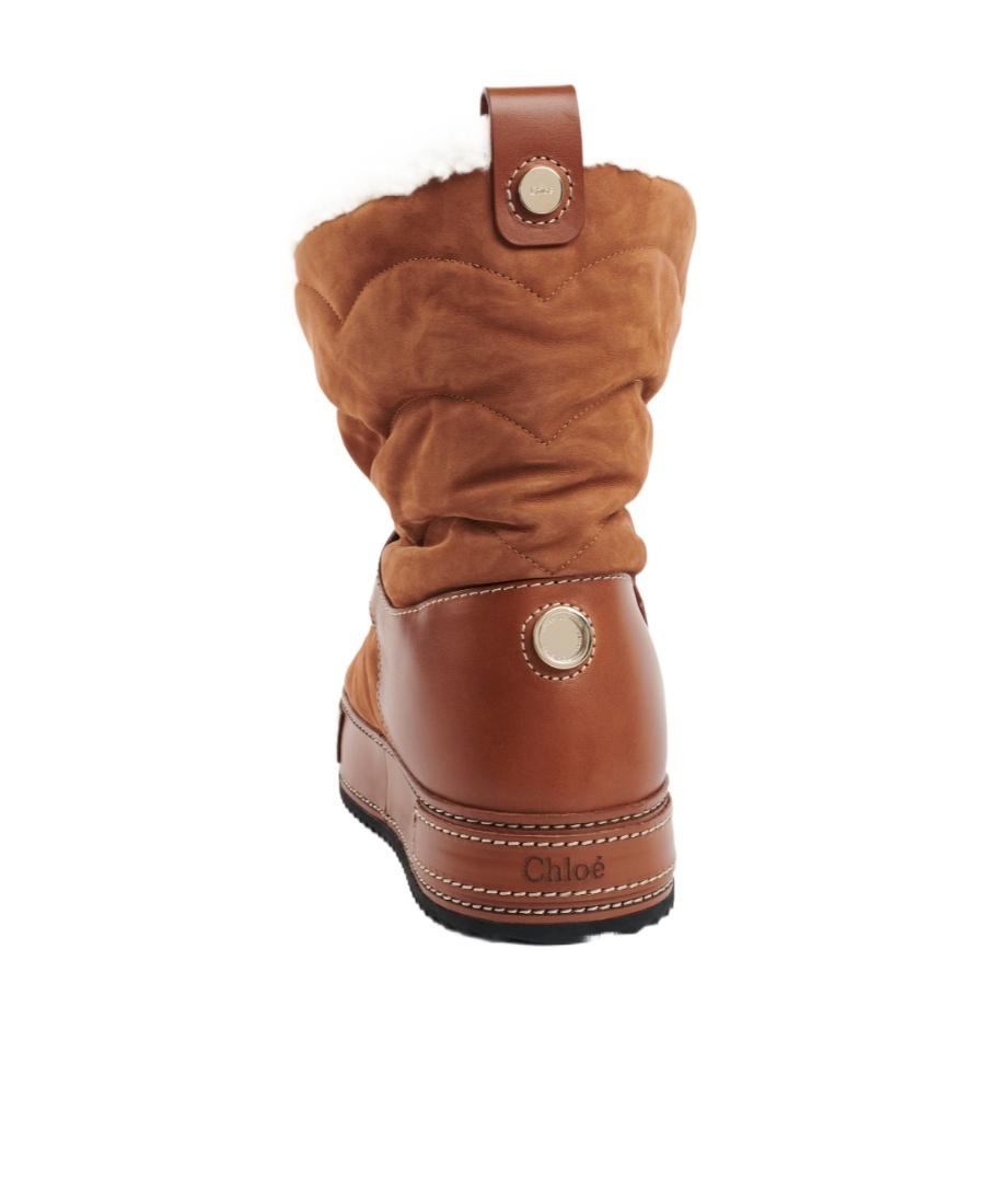 Chloé Maxie Genuine Shearling Bootie In Brown