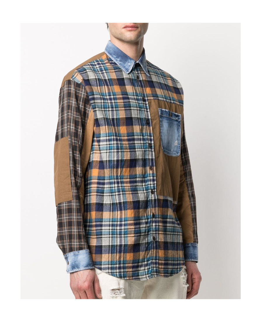 Dsquared2 Panelled Check Shirt In Multicolor