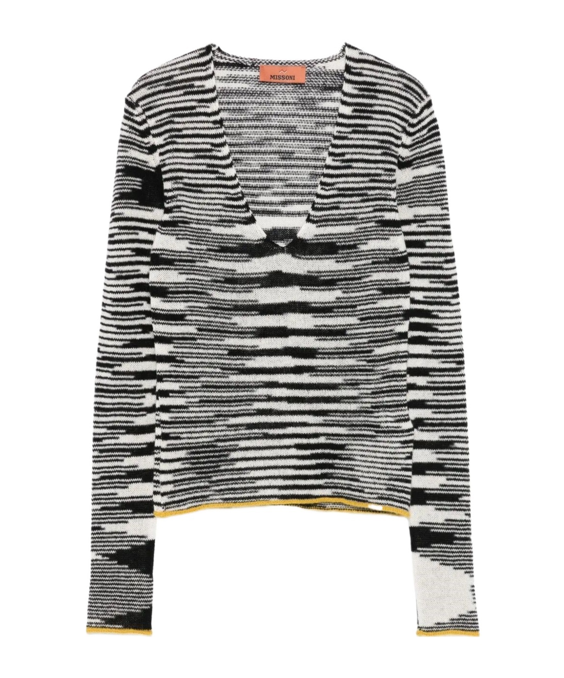 Missoni Crew Neck Sweater With Flame Pattern In Cashmere Blend In Black