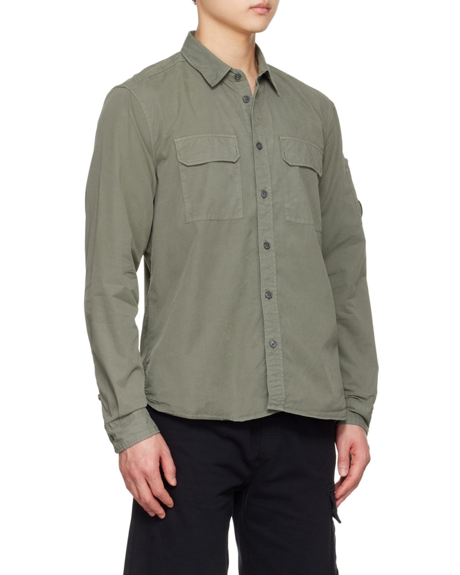 C.p. Company Lens-detail Shirt In Gray